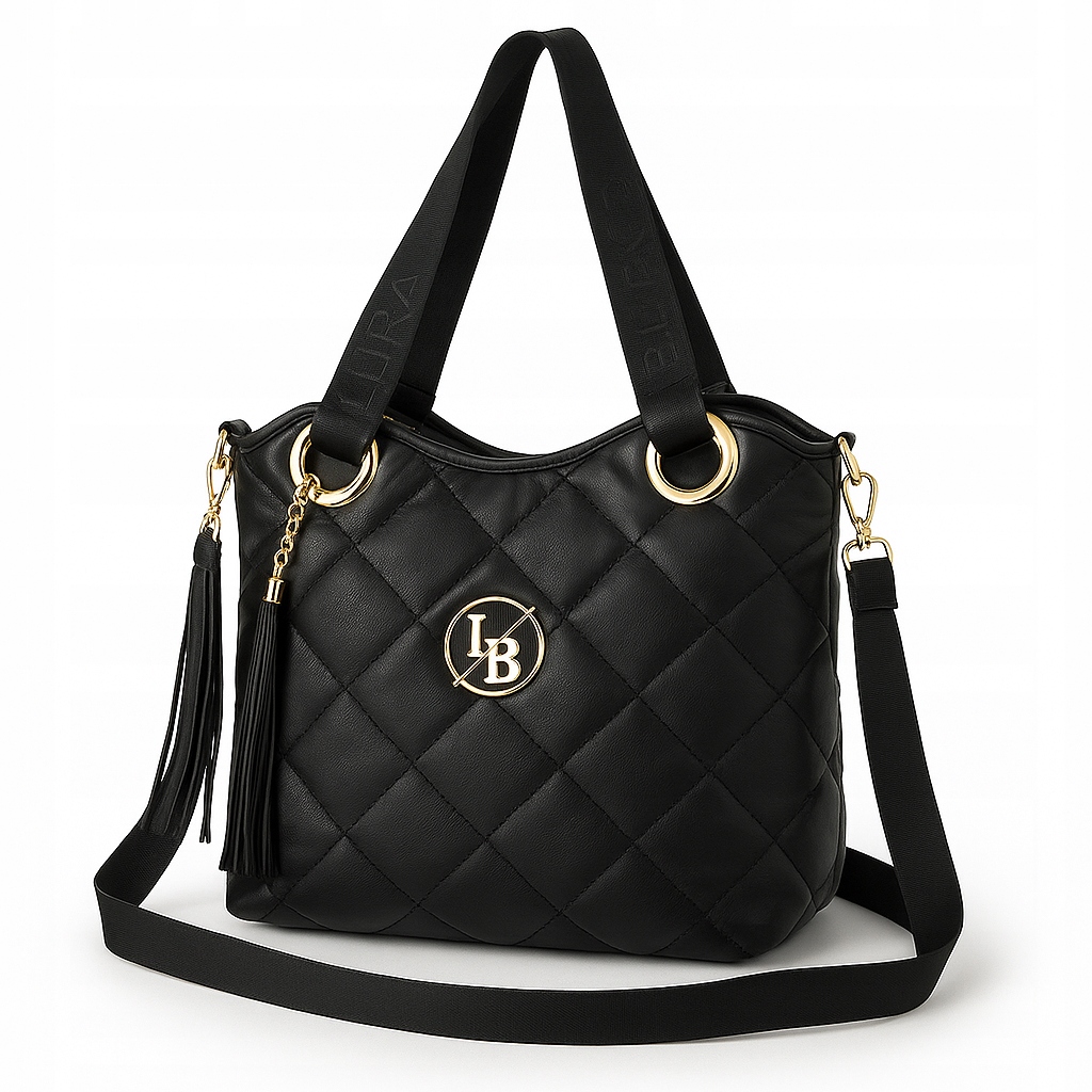 Laura Biaggi Klasická dámská nákupní taška přes rameno, kožená, prošívaná