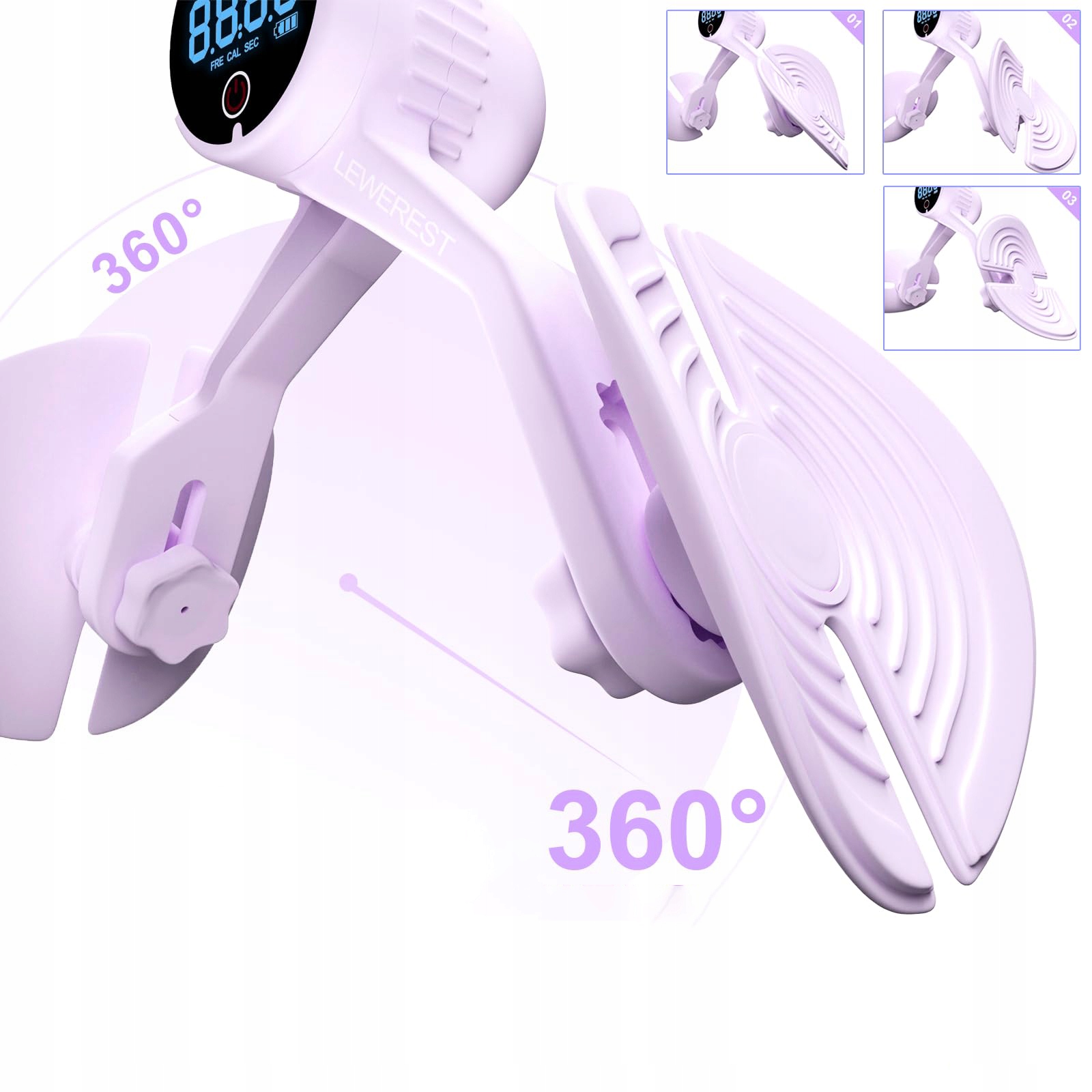 MOTYLEK DO ĆWICZEŃ MIĘŚNI DNA MIEDNICY TRENAŻER UD trener bioder FIOLETOWY Długość ramienia 16 cm