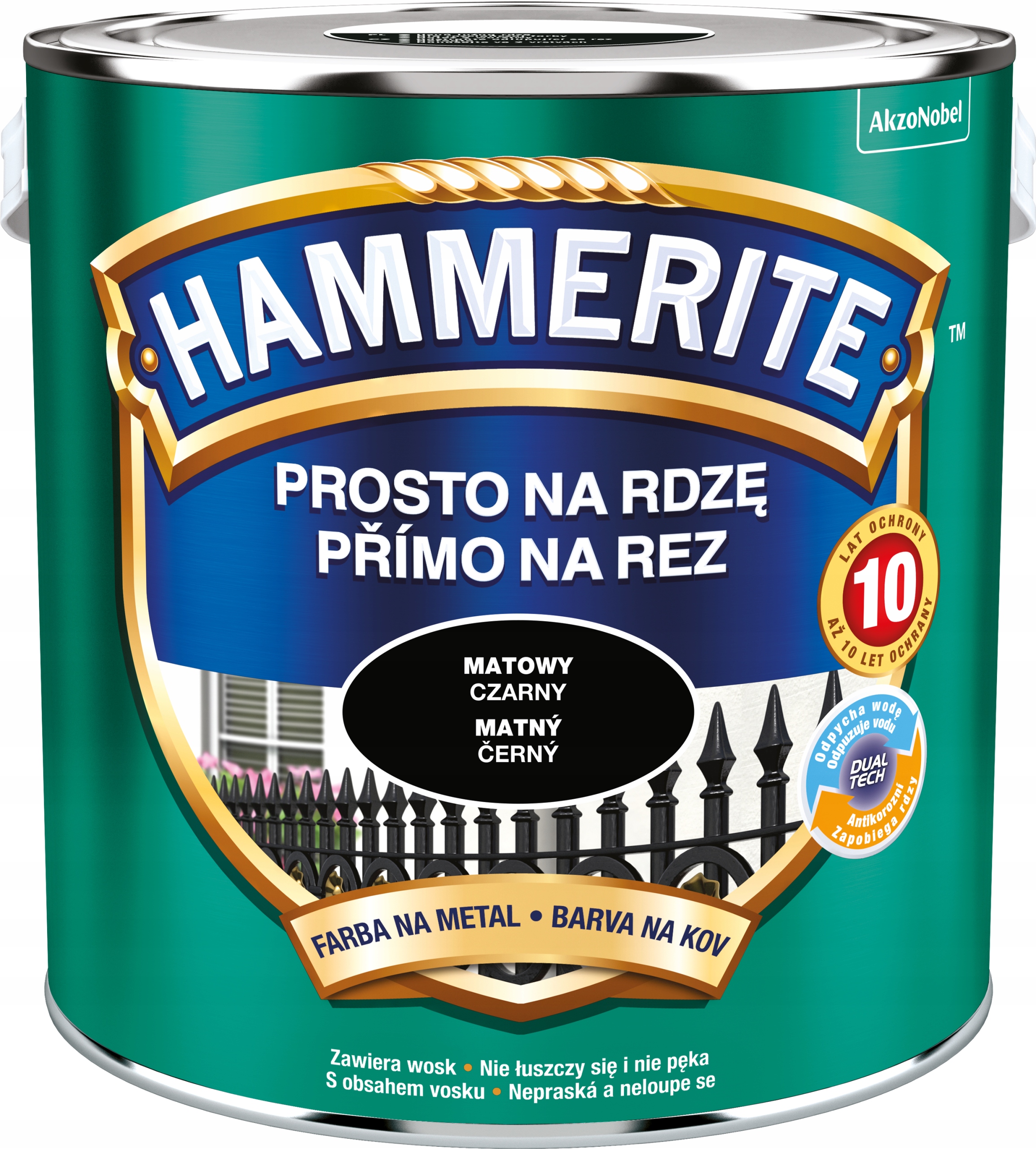 Hammerite farba na rdzę mat czarny 2,5L