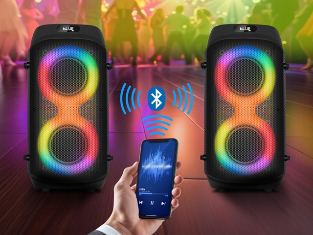 Bluetooth-колонка SVEN PS-850, 100 Вт, RGB, FM, USB, TWS, NFC, 28 годин + мікрофон, потужність 100 Вт
