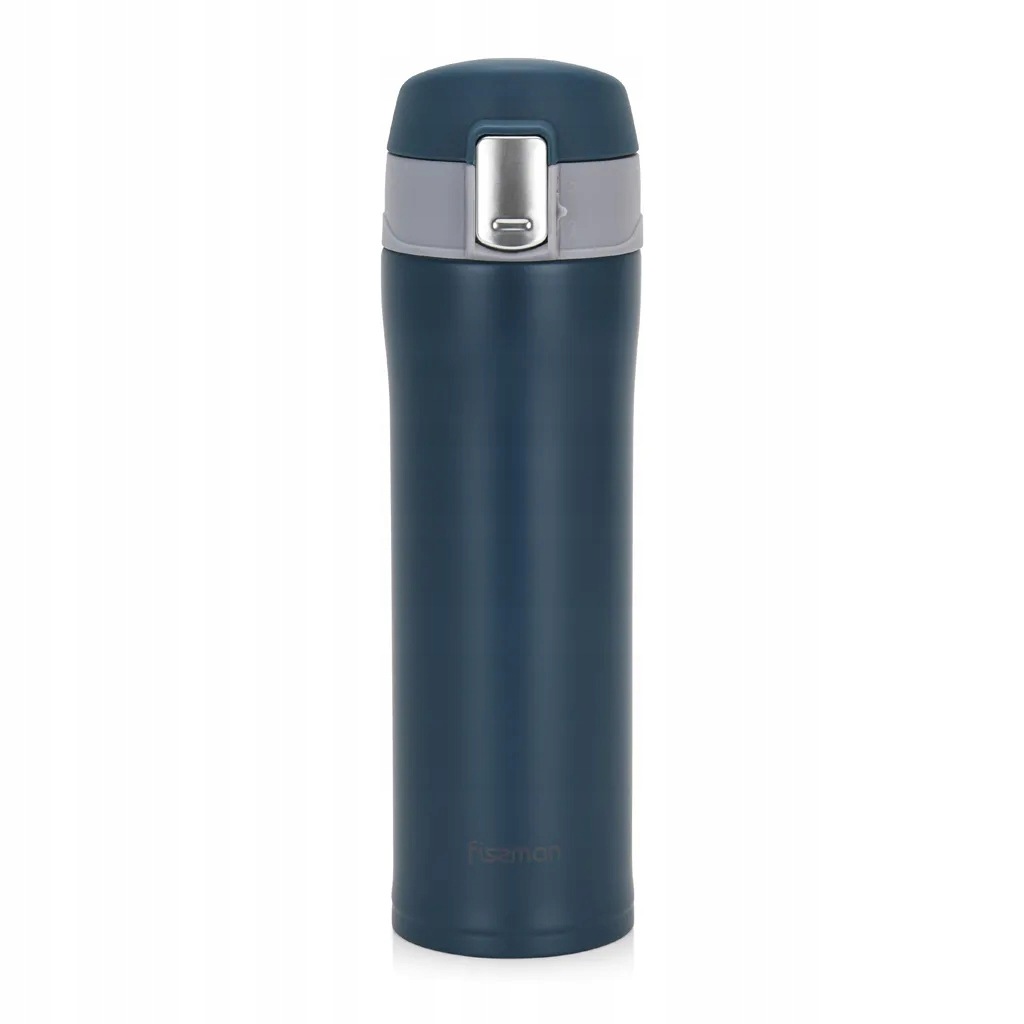 Termohrnek Fissman 450 ml tmavě modrý matný na tlačítko ocel 9878