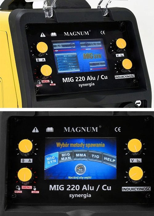 Spawarka MIGOMAT MAGNUM MIG 220 ALU CU Synergia Metody spawania MIG/MAG MMA TIG