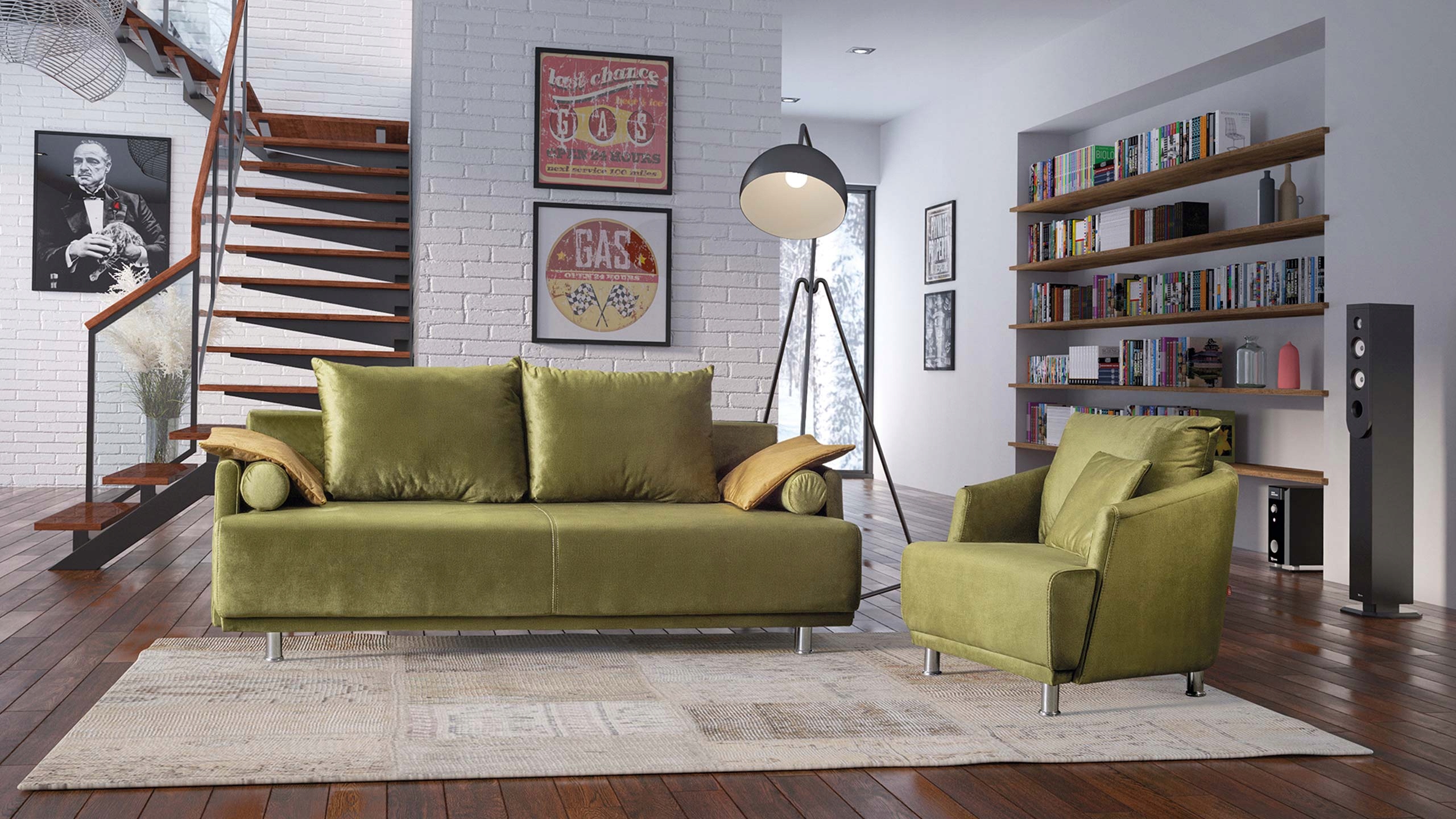 LIBRO Sofa Kanapa rozkładana ZAFIRA 3FBA Stylowa Wielkość trzyosobowa