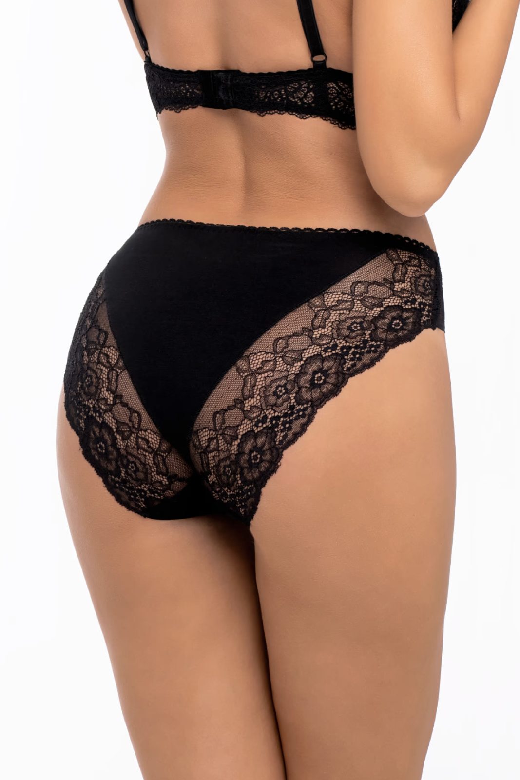 Bawełniane figi z ozdobną koronką Babell 173 Rozmiar XL