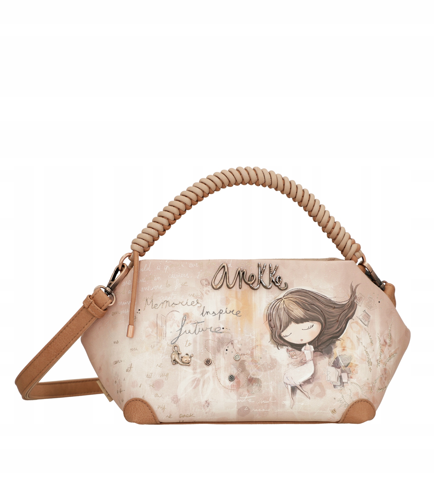 Taška s pletenou rukojetí a širokým popruhem Anekke Memories 40801-306