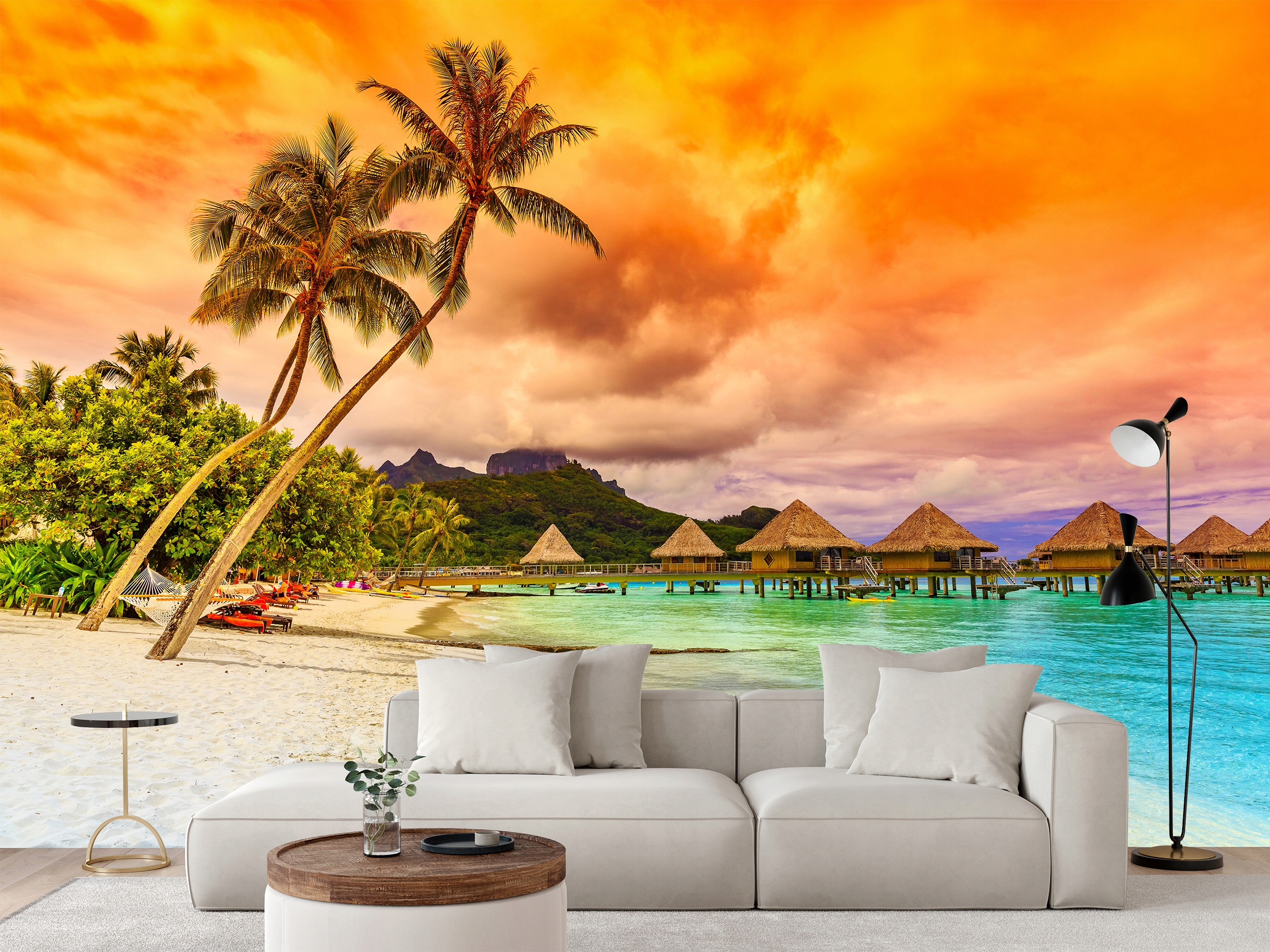 Fototapeta Pláž Na Bora Bora Vo Francúzskej Polynézii 450 x 300 cm