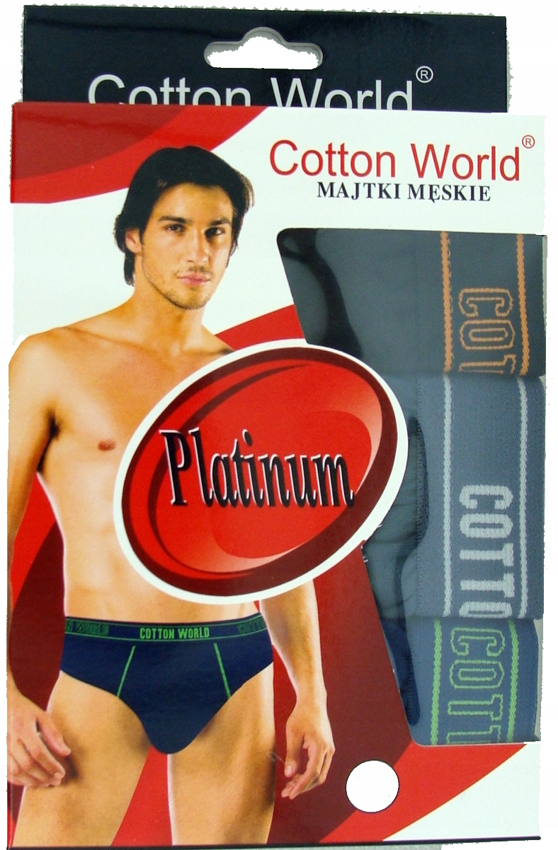 

3x Slipy Męskie Cotton World Na Gumie XL
