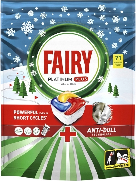 Levně Fairy Platinum Plus All in One kapsle Tablety do myčky 71 kusů S