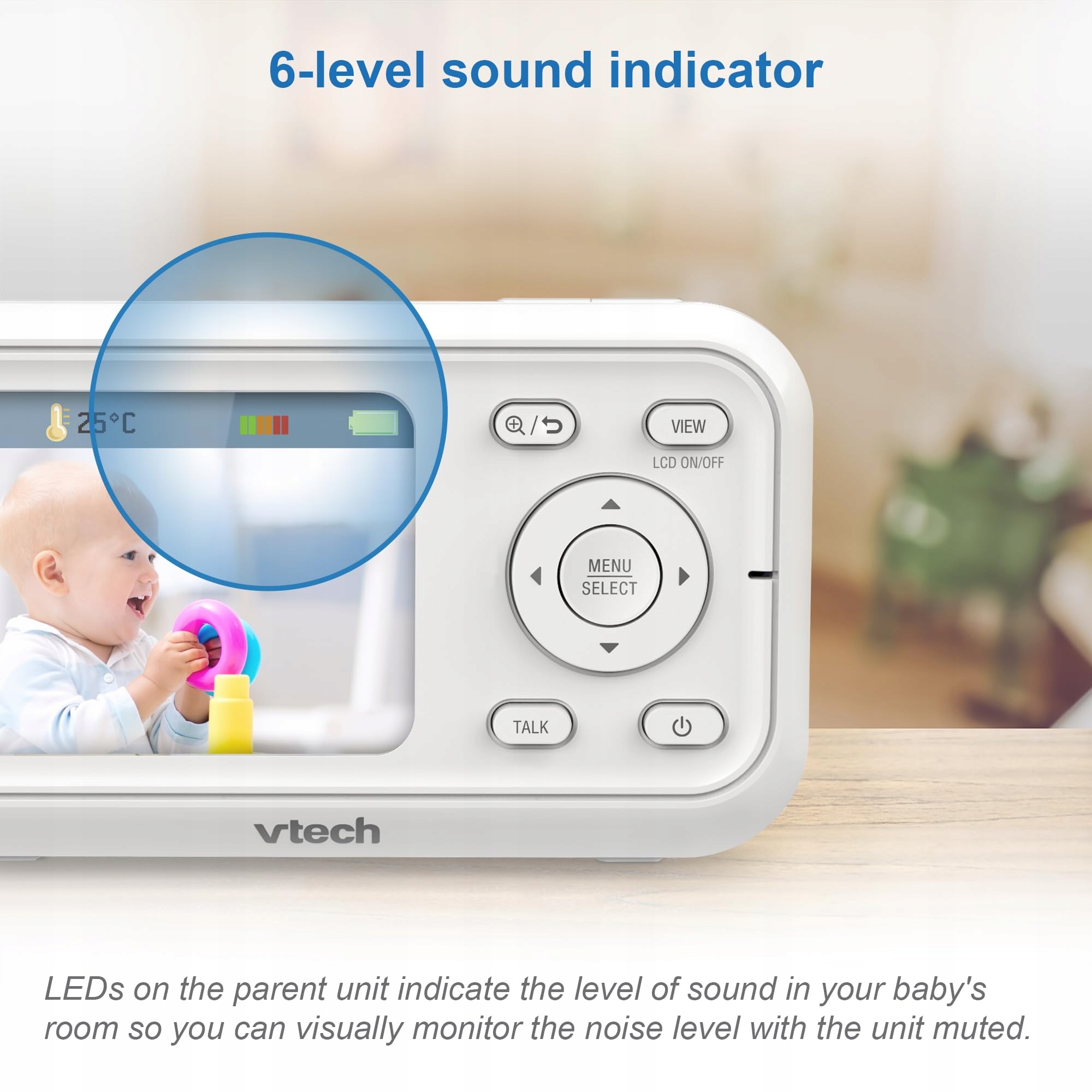 VTECH Babymonitor Kamera LCD Ekran 28 Cali Nocna Wizja Dźwięk Lullabies — miniatura 4