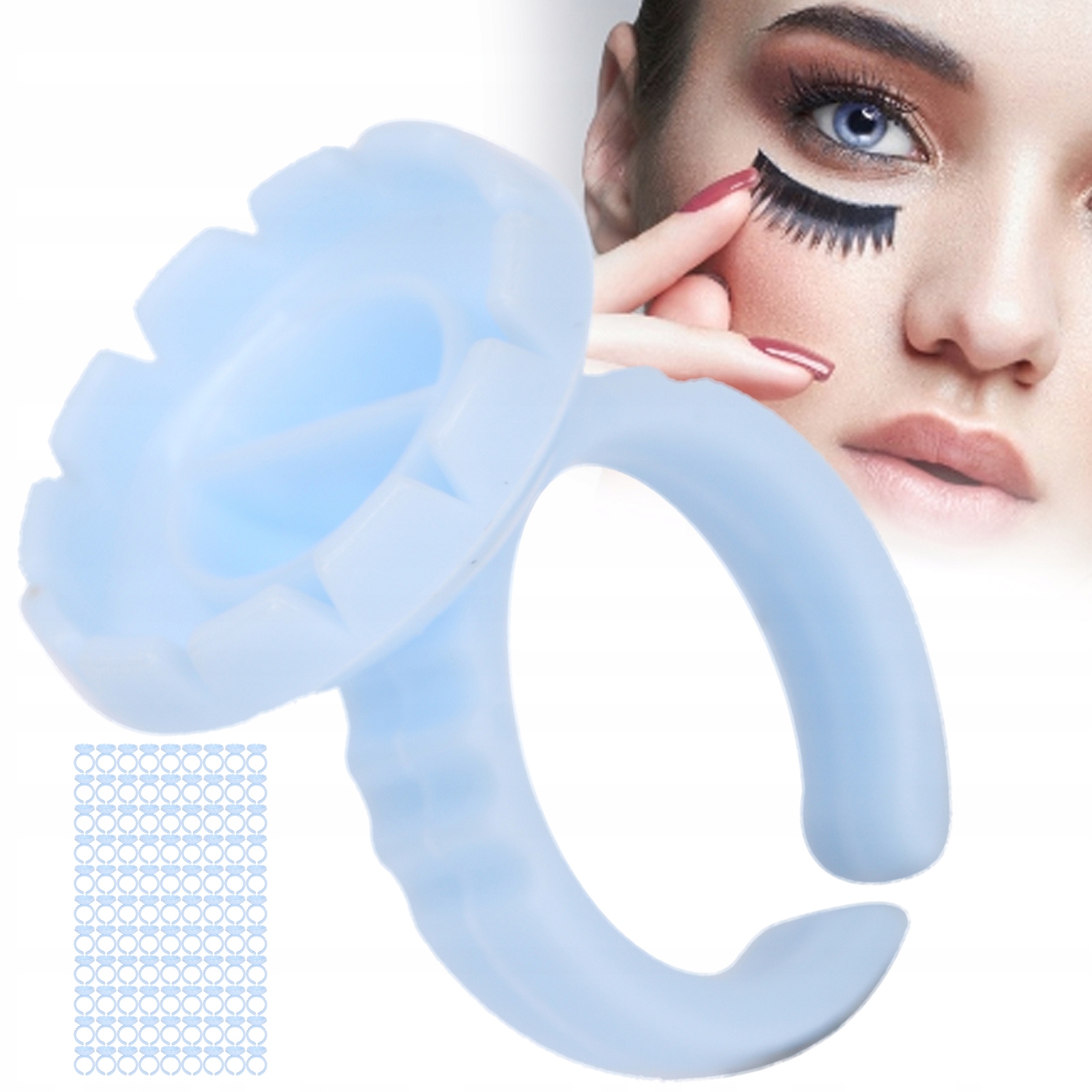 JEDNORAZOWY KLEJ DO RZĘS PIERŚCIEŃ KUBEK 100 SZT