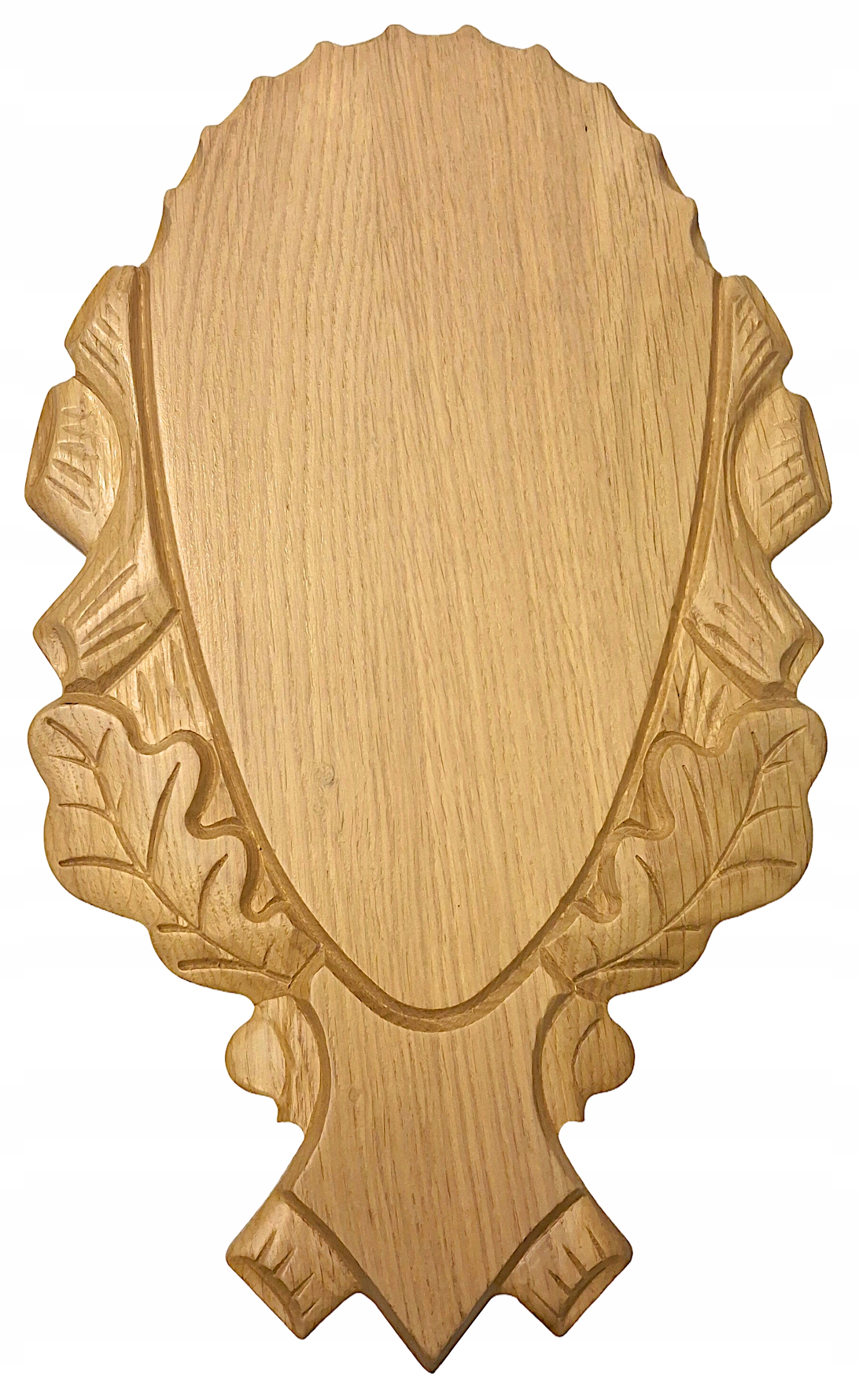 Dubová vyřezávaná deska Koczy pod parohy daniela 007j 29x16 cm