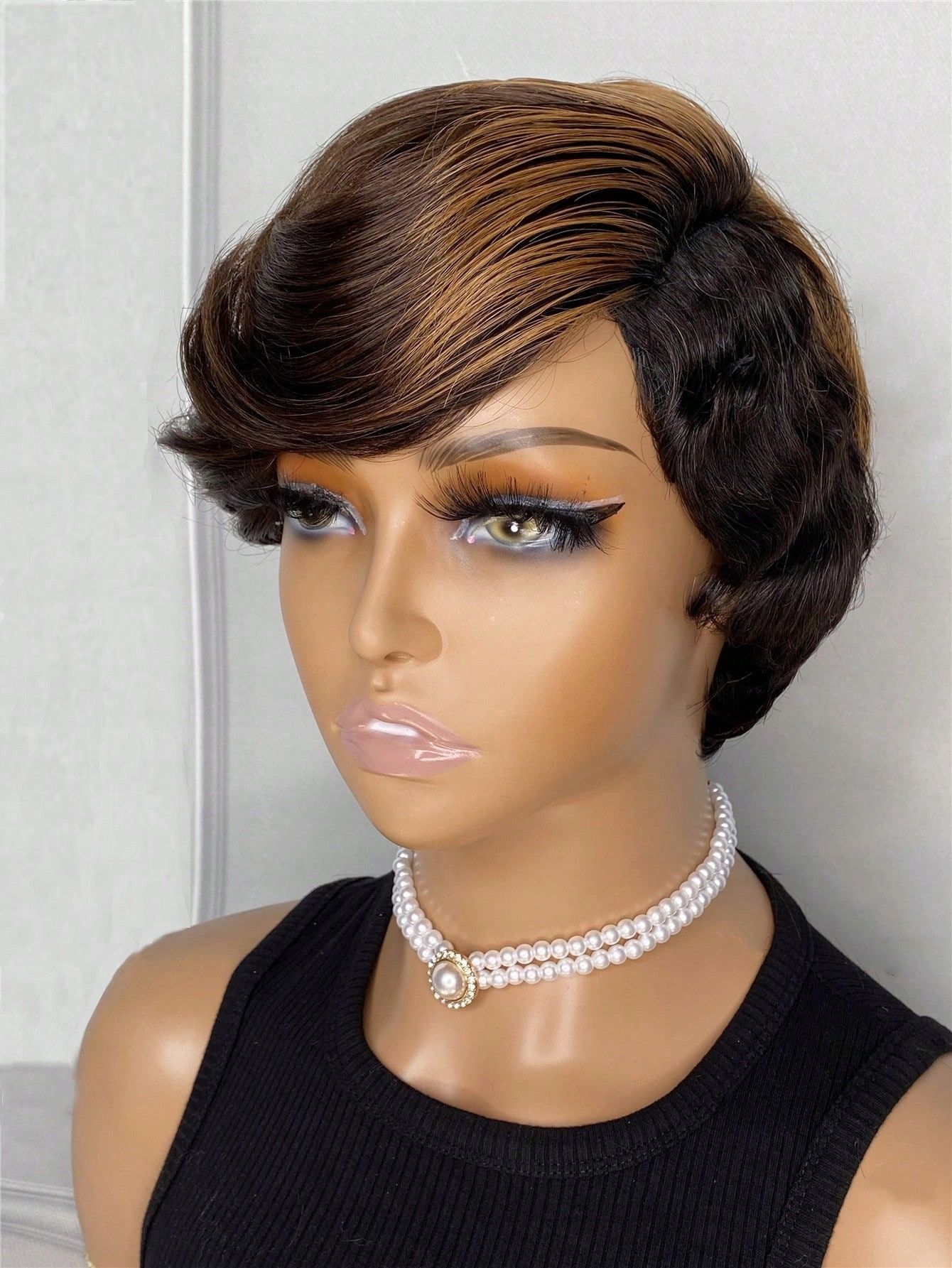 Shein Dvoubarevná Krátká Paruka