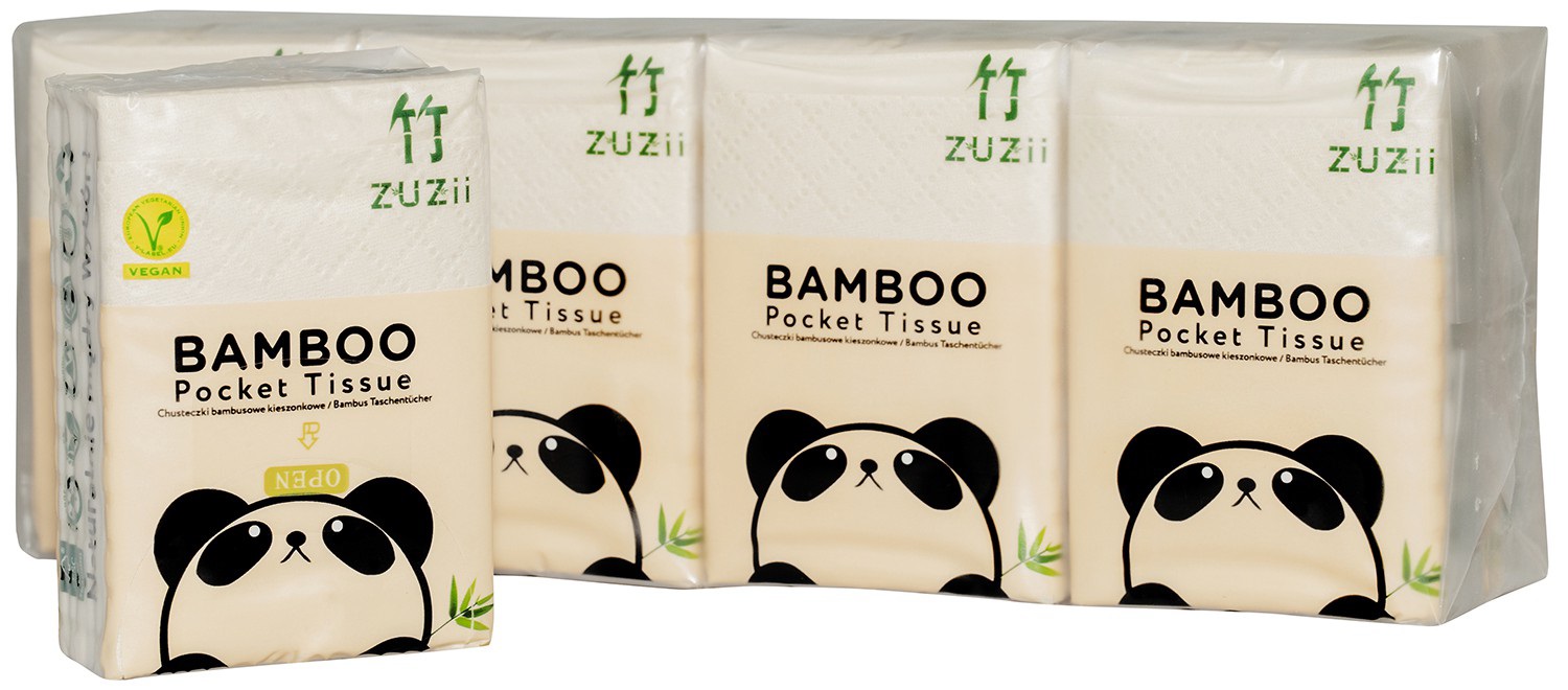 ZUZii Chusteczki Bambusowe kieszonkowe Zero Waste