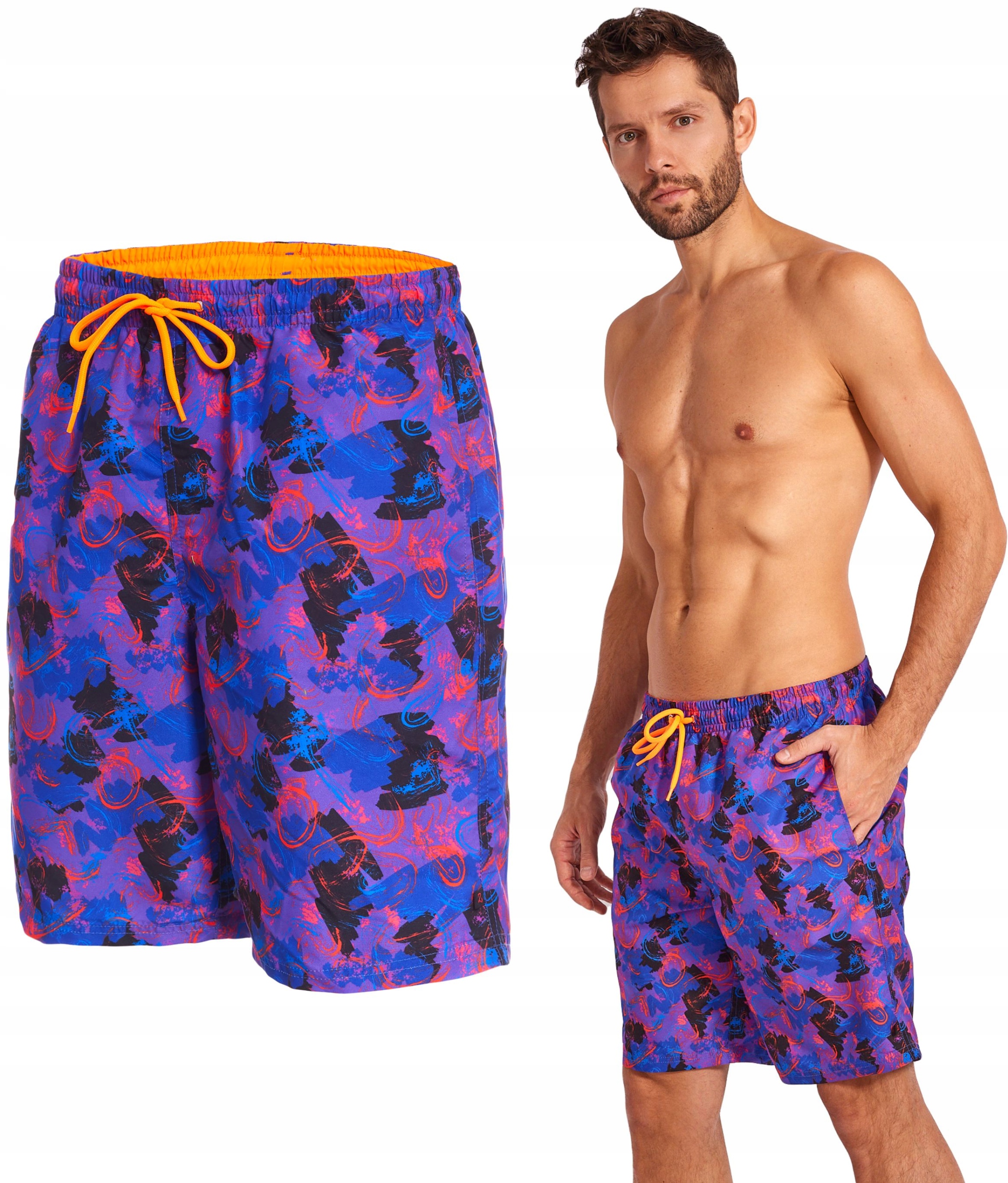 Szorty kąpielowe męskie spodenki plażowe kolorowe Polskie M Zagano