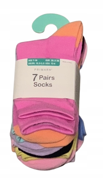 

Skarpetki kolor mix Primark 7-10lat Eur 30-36 7par