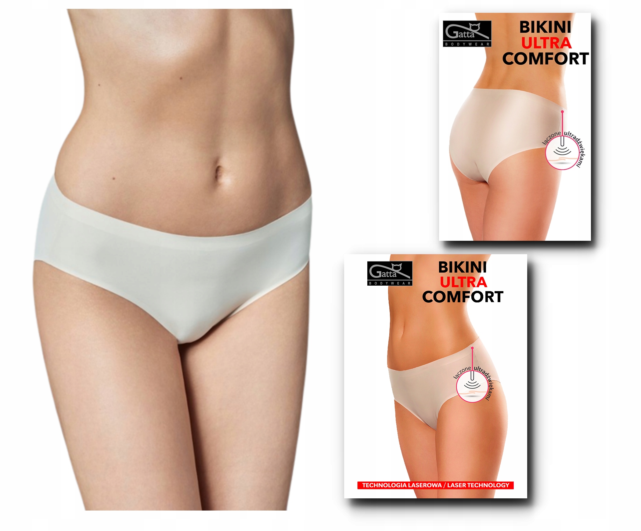 

Figi Bikini Comfort laserowo cięte Gatta M beżowe