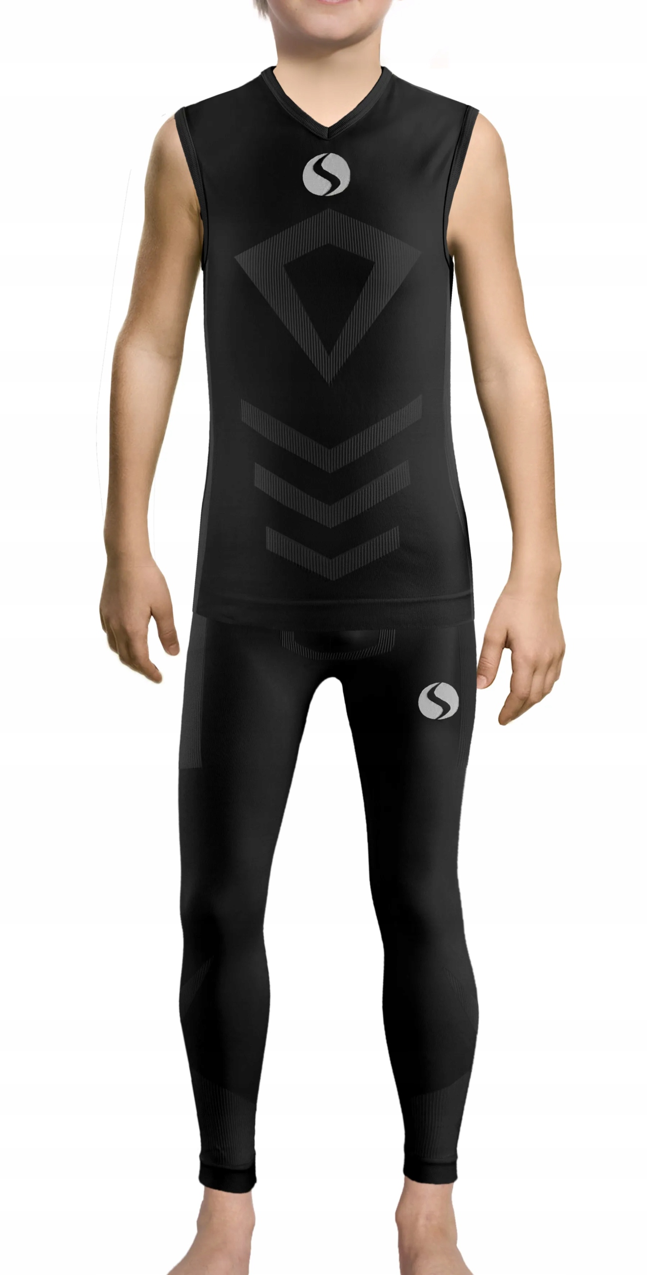 Sesto Senso Komplet Thermo chlapec bez rukou, délka kalhot Černá 116-140 4XS/3XS