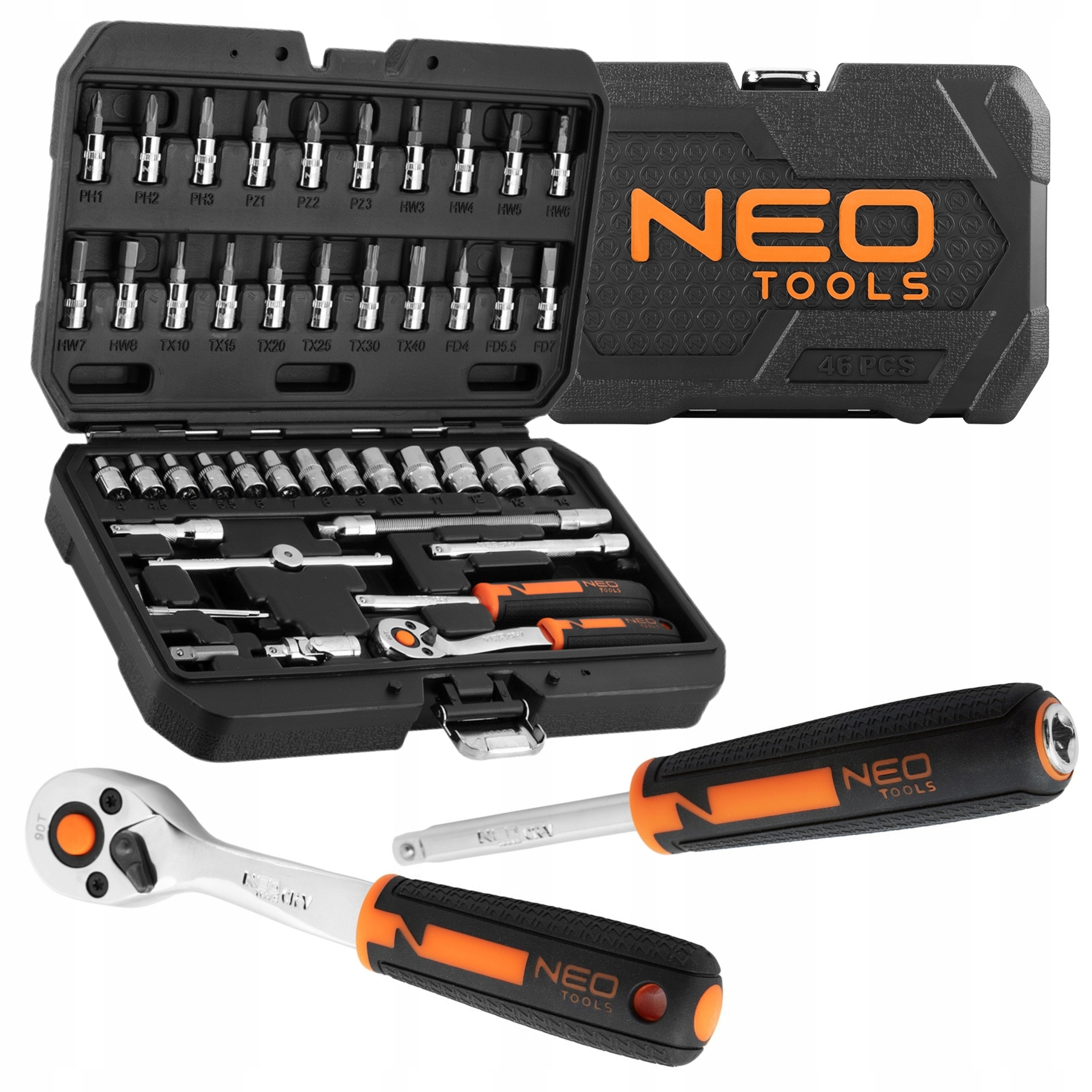 

Neo 10-004 Zestaw Klucze Nasadowe 1/4'' 46el Crv