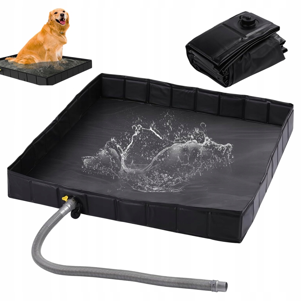 Bazén Na Oplachování Nohou S Ventilem Pro Odvod Vody Černý Pvc