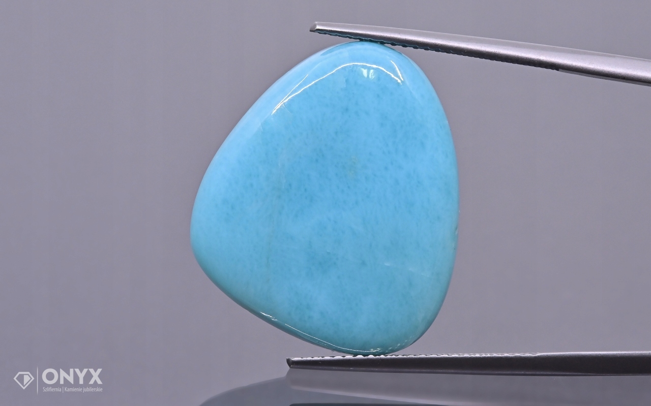 Larimar nízký kabošon nepravidelný 24,5x21,5 mm