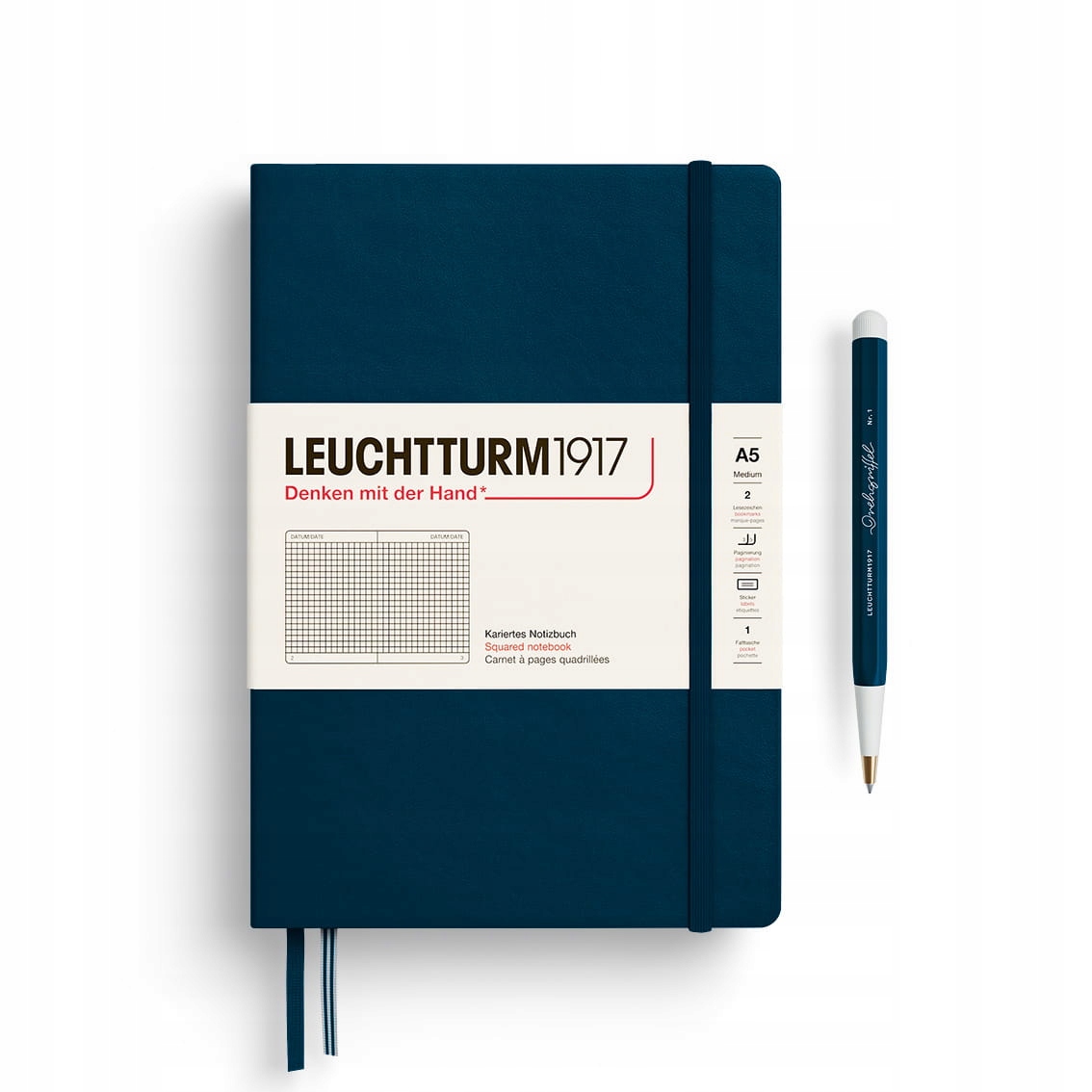 Notatnik Leuchtturm1917 Medium A5, kratka, Deep Sea