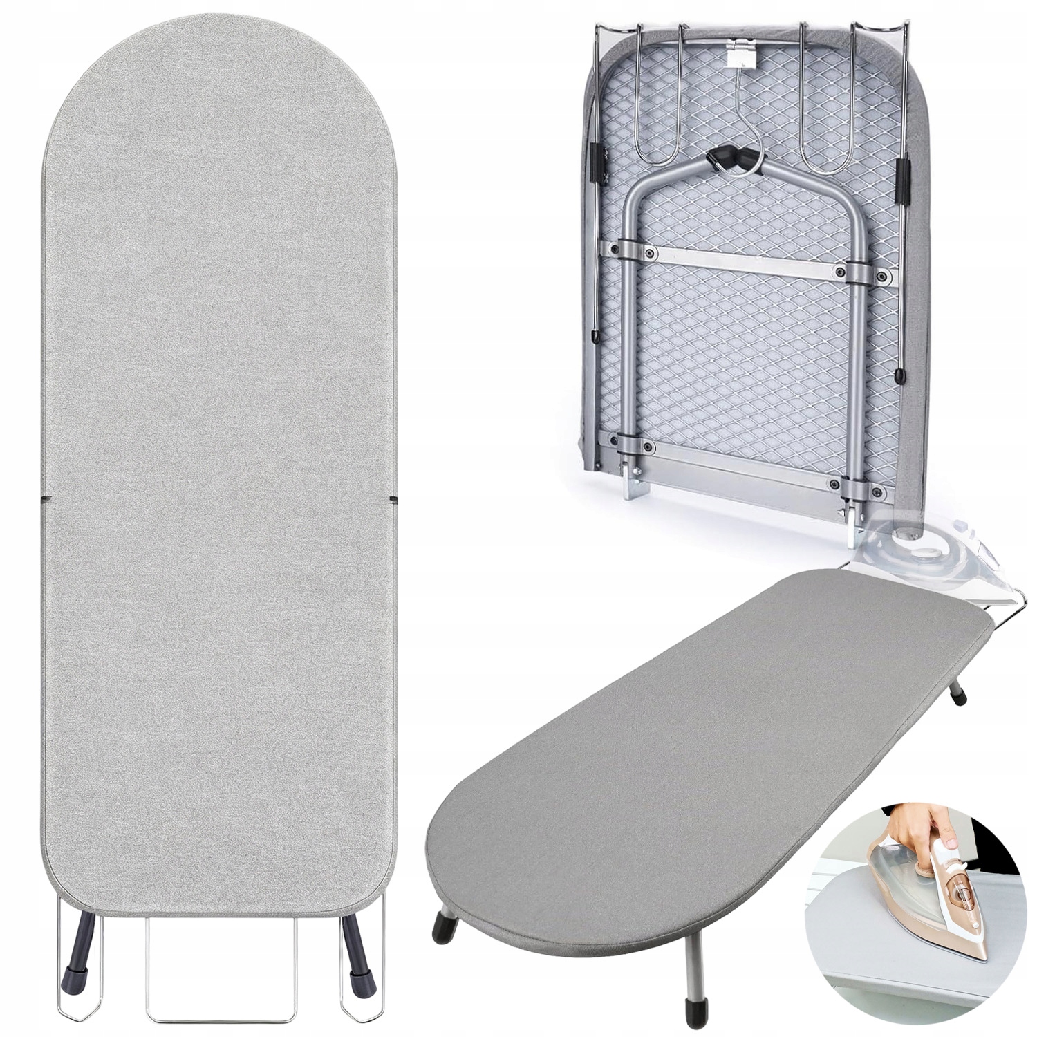 Levně Žehlicí Prkno Skládací S Kovovou Síťkou Na Bavlně, Lehké A Stabilní