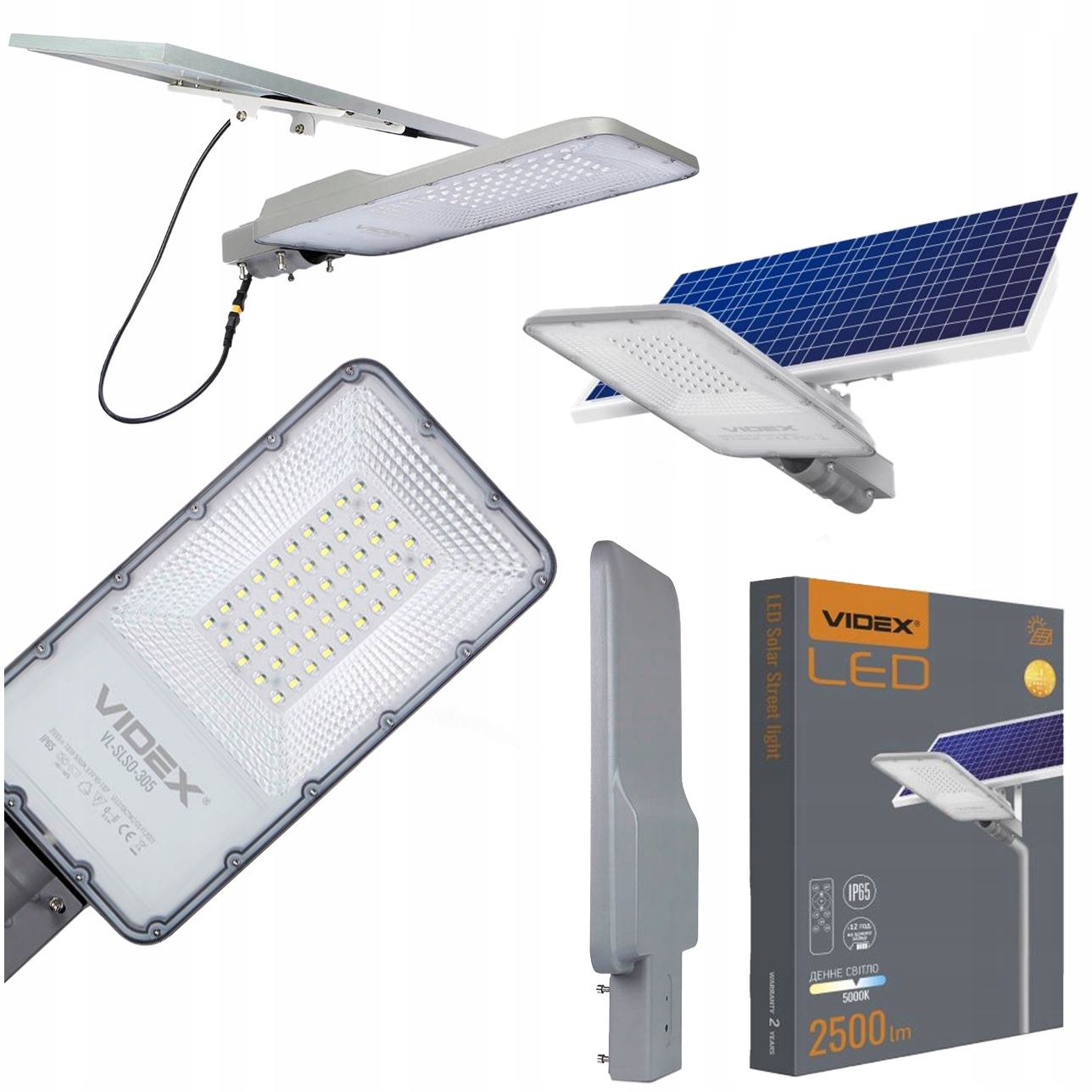 Solárna Led Pouličná Lampa Úsporná, Výkonná, Vodotesná, Diaľkový Ovládač, Držiak, Sada