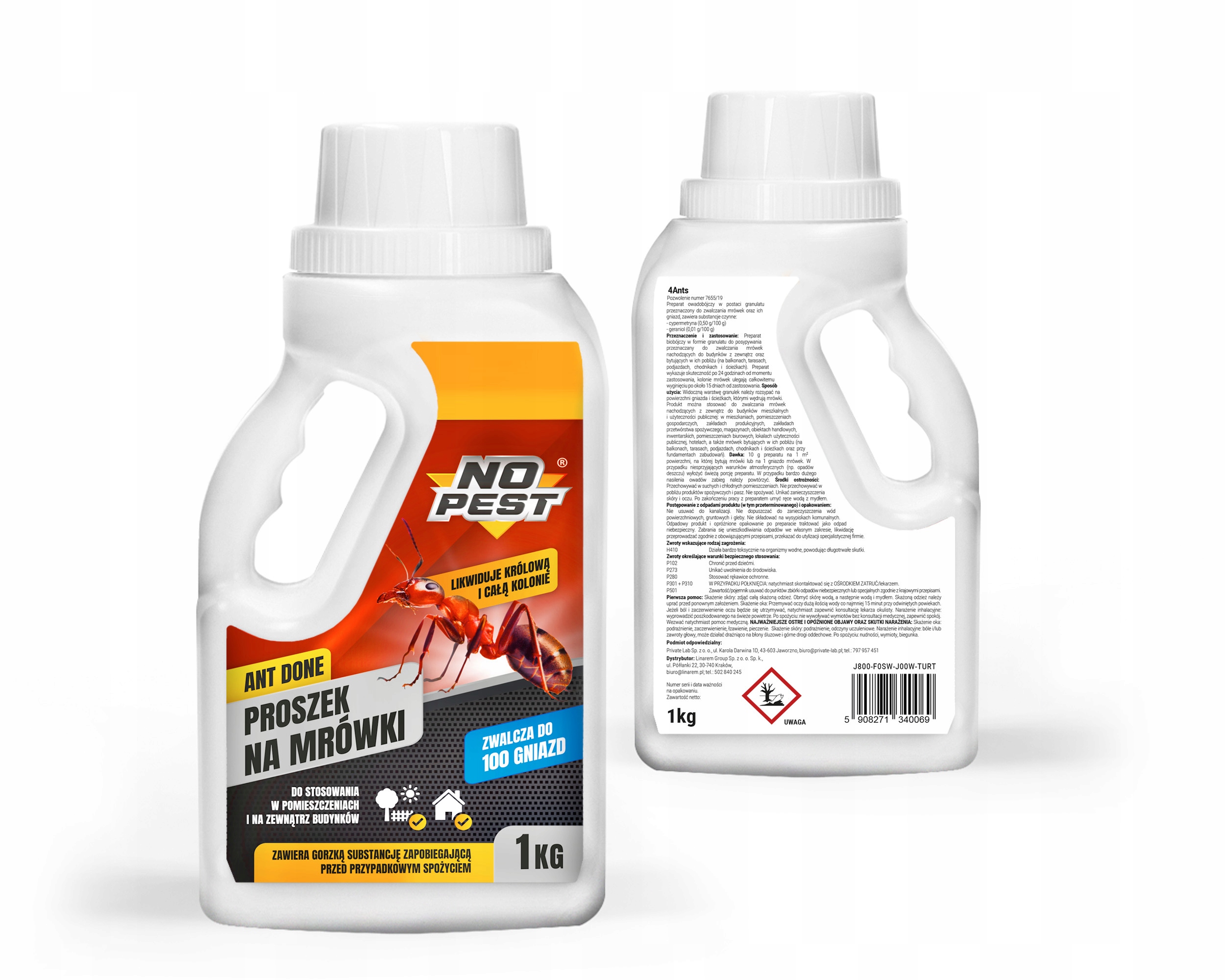 ŚRODEK PREPARAT TRUTKA PROSZEK NA MRÓWKI FARAONA GNIAZDA MRÓWEK 1KG (2 SZT) Rodzaj proszek