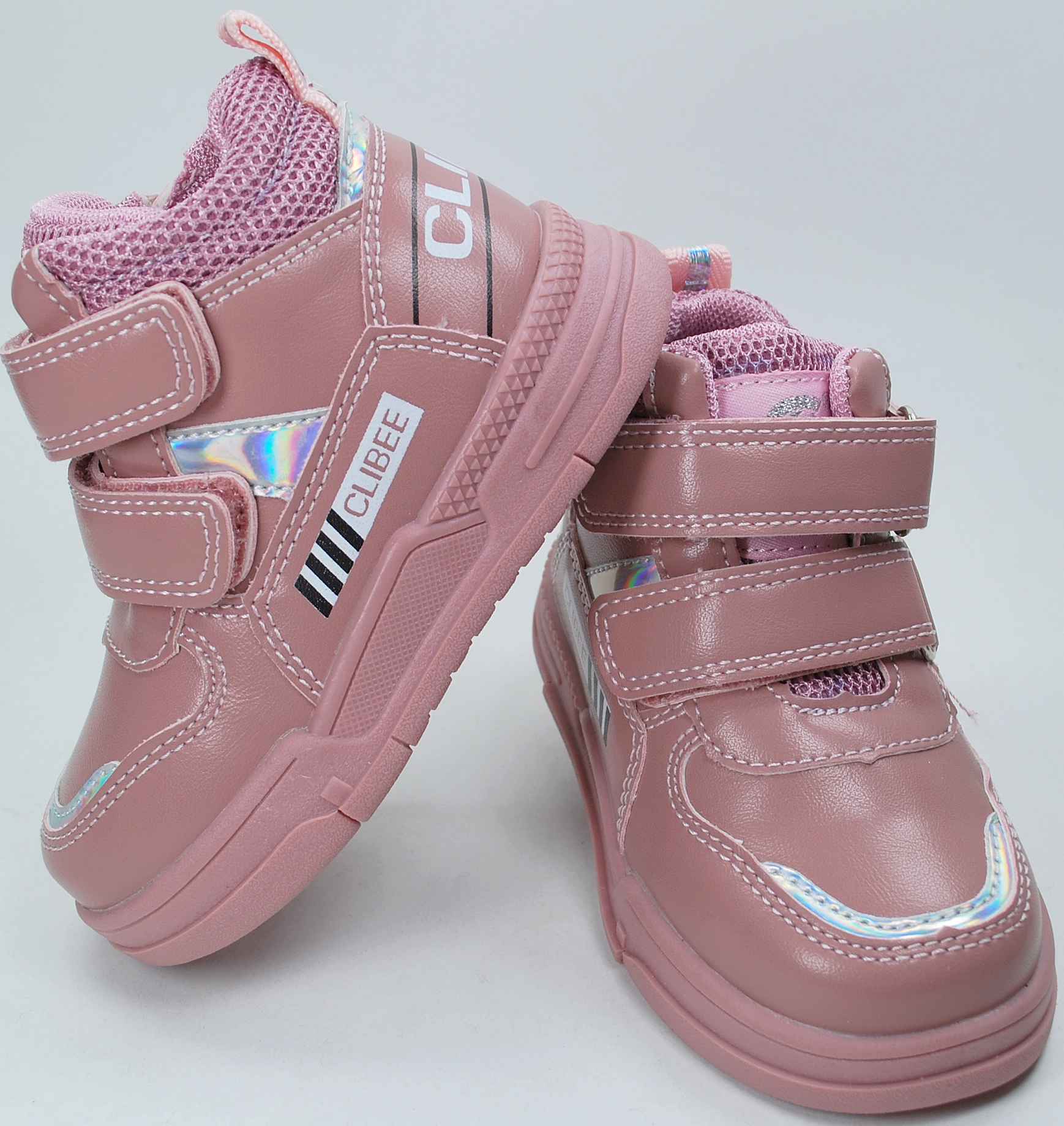 Trzewiki przejściowe rzepy suwak różowe r24 P9-117 Płeć dziewczynki