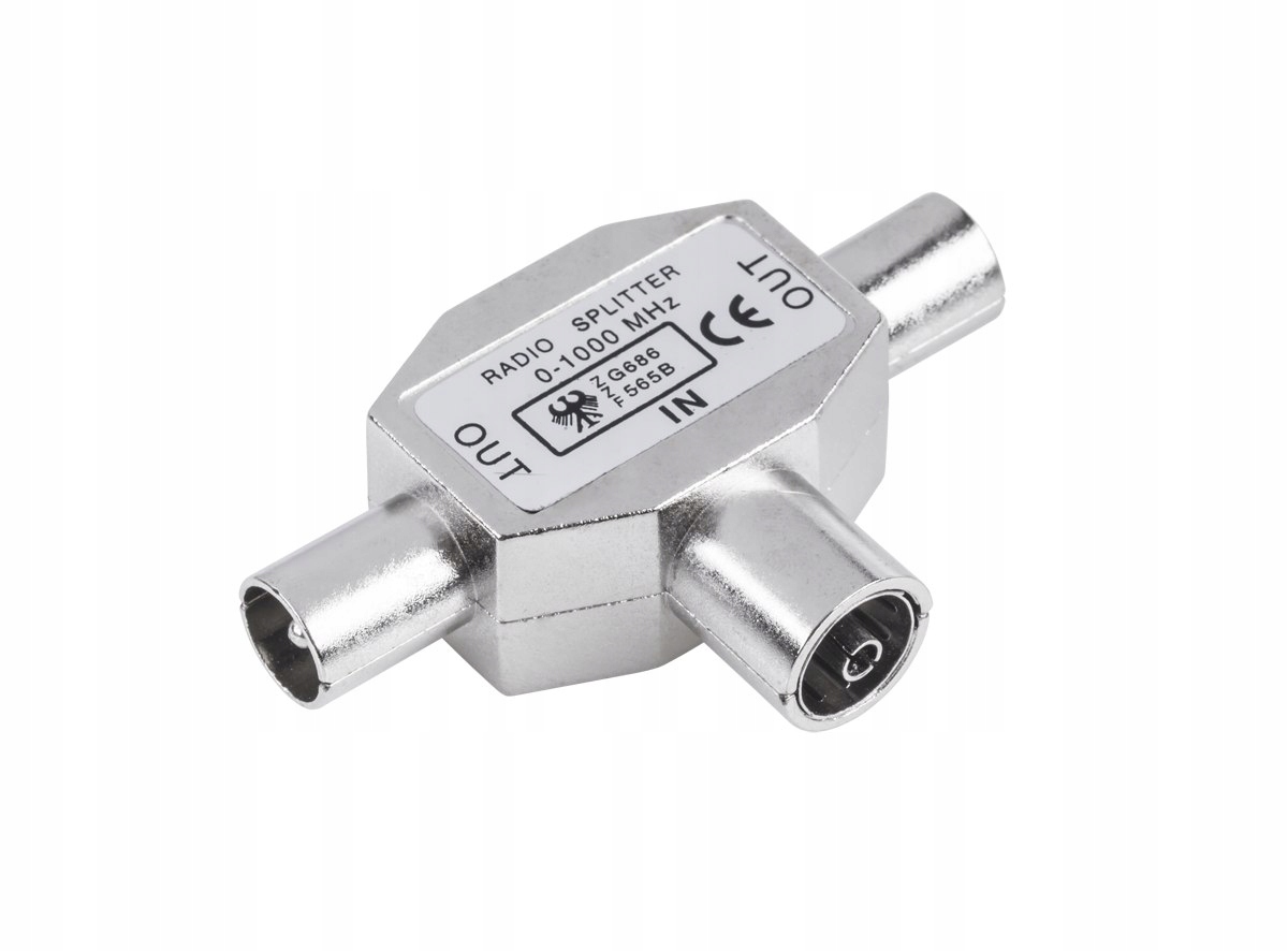 Złącze trójnik Tv Gn. 2xWT. metal Lechpol Electronics