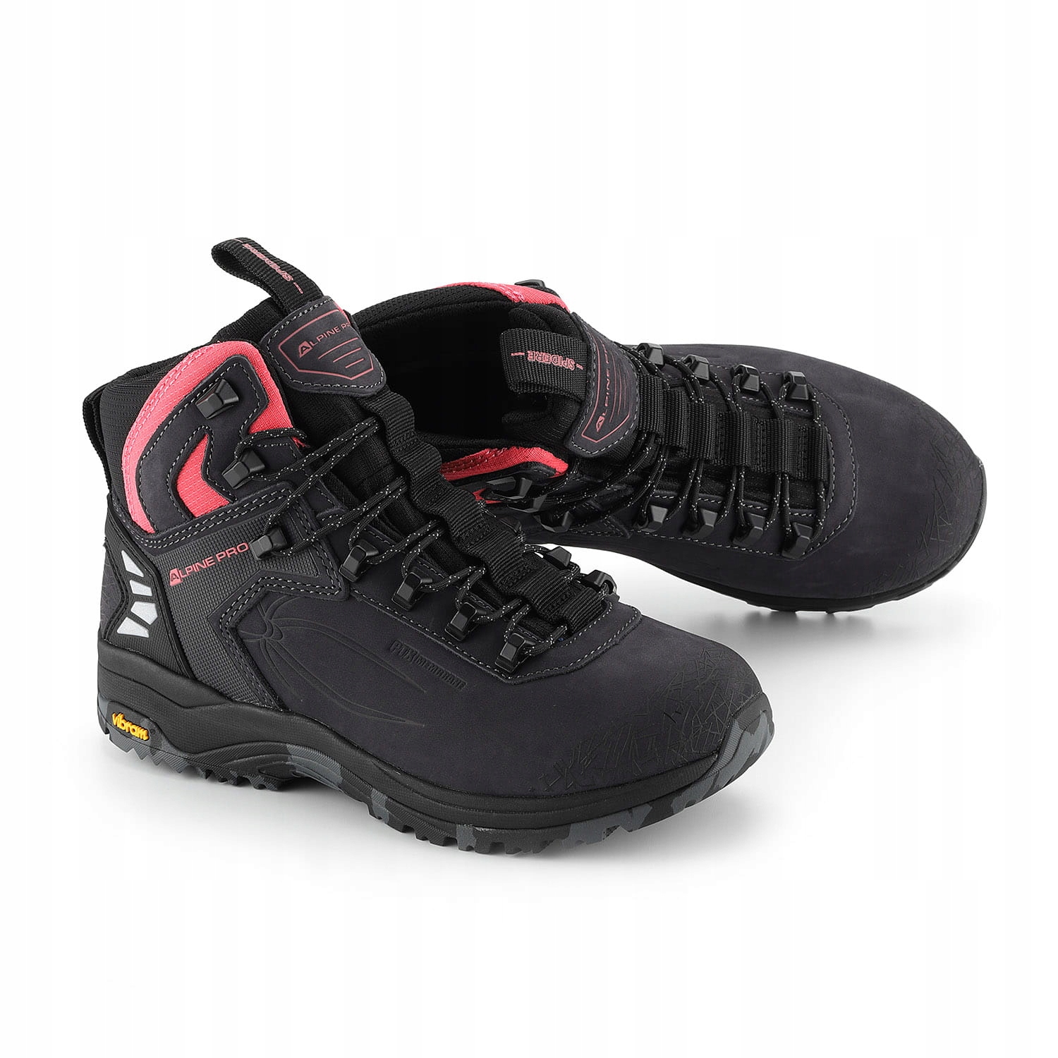 Buty trekkingowe skórzane nubuk Alpine Pro Spidere Mid k.c.fiolet r.38
