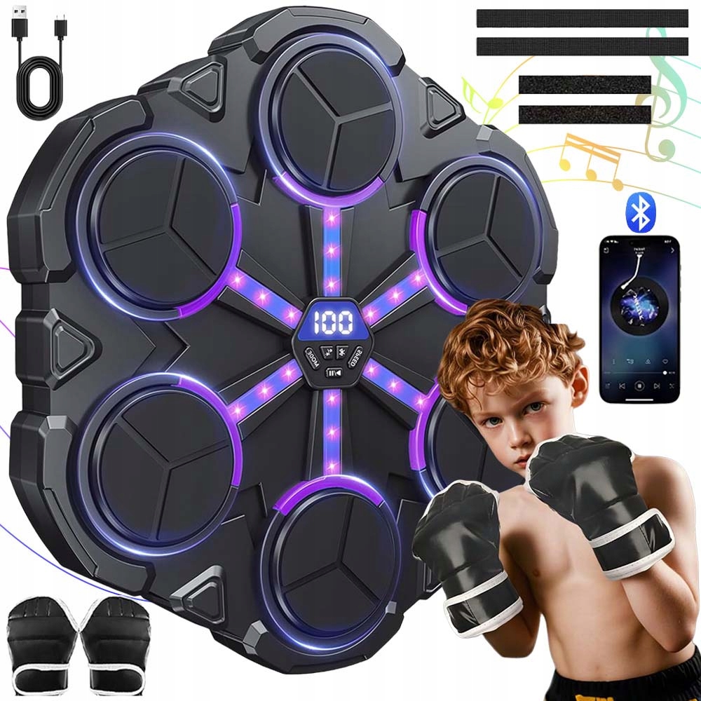 Hudební Boxovací Stroj V Tréninkové Boxovací Stěně, 9 Režimů S Bluetooth