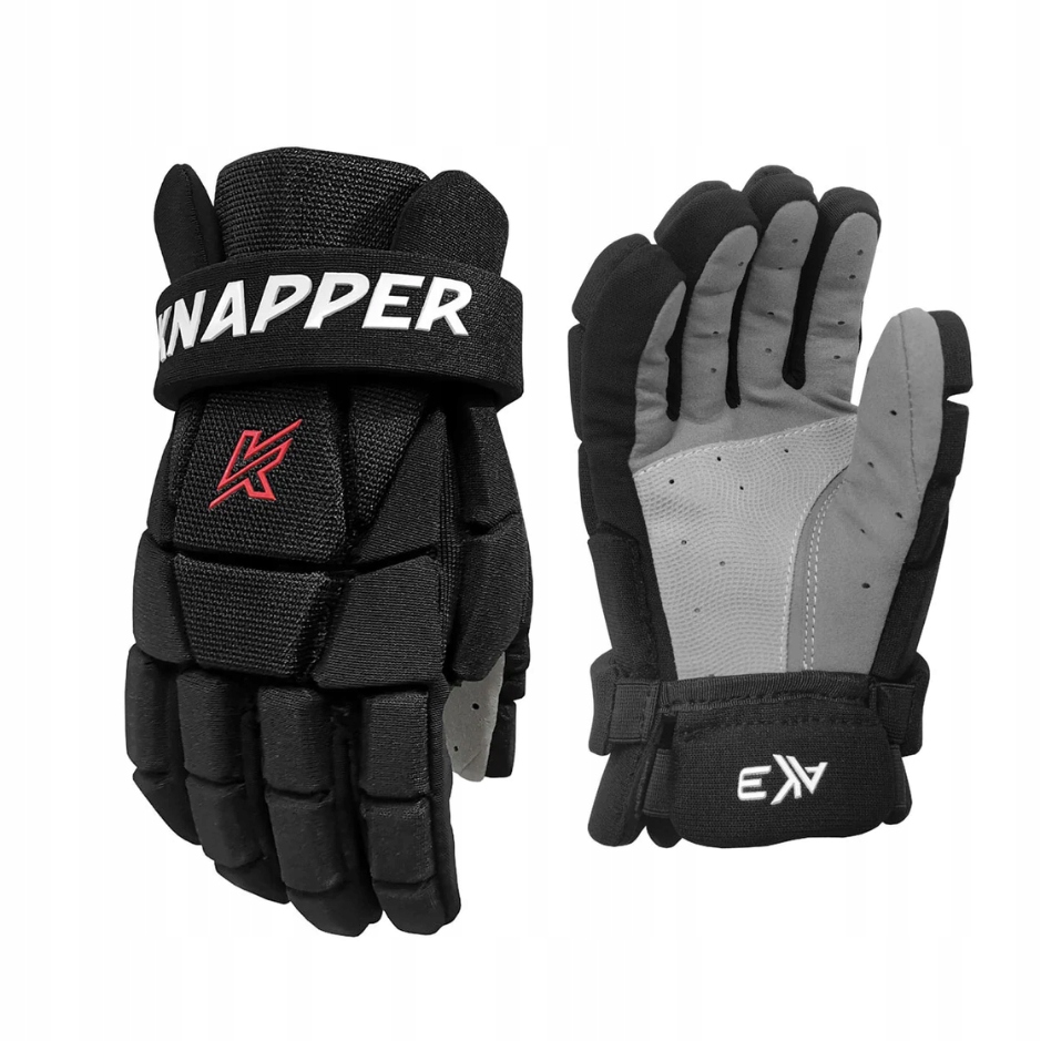 Knapper Rękawice hokejowe Knapper AK3 v2 Yth, czarne, dziecięce, 6"