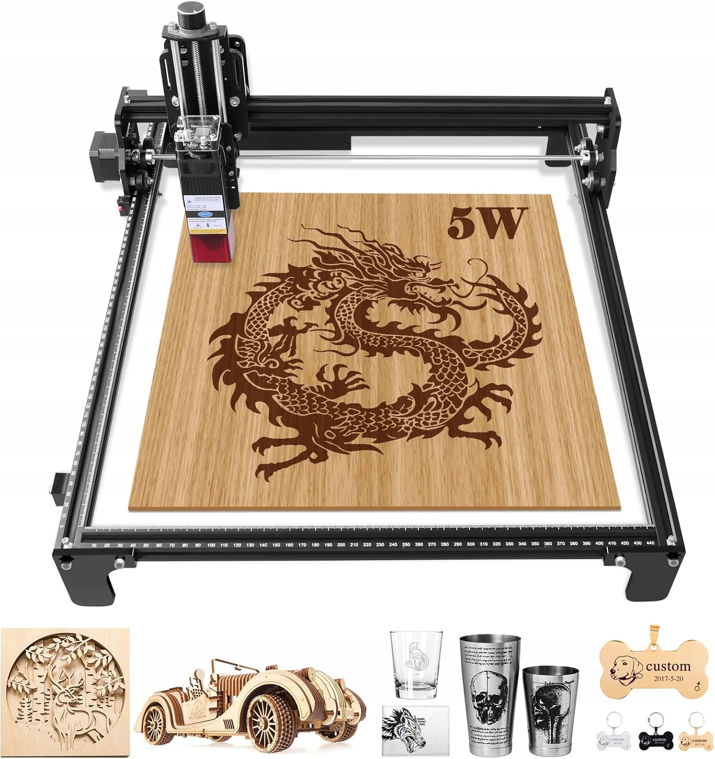 Maszyna Grawerująca Yofuly 4240 Cnc do drewna, metalu moc optyczna 5 W J206