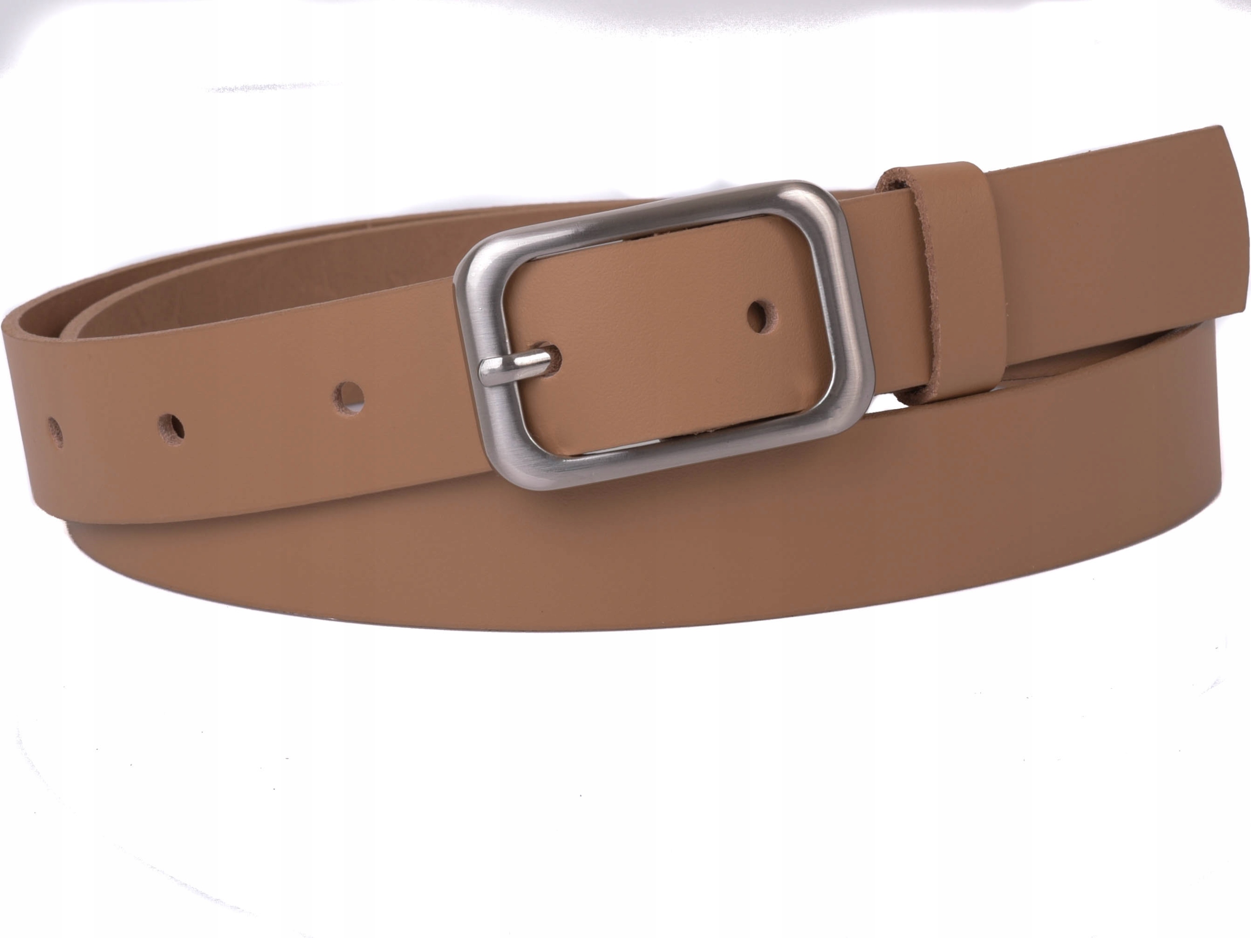 

Damski Skórzany pasek 3cm Cielisty |95obw