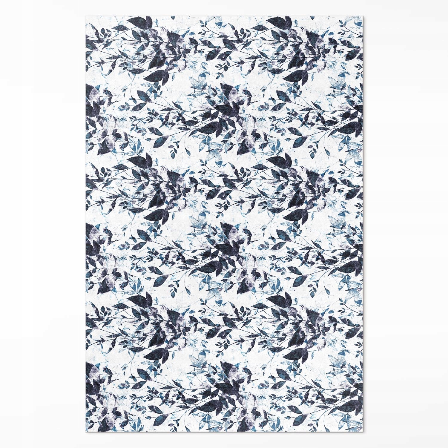 Loftový vinylový koberec Akvarelové listy popínavej rastliny v indigo farbe 100 x 150 cm