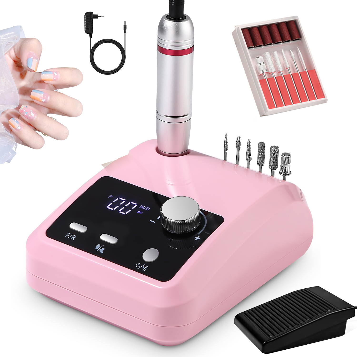 Elektrický Pilník Pro Nastavitelnou Rychlost S LCD Displejem Vysoká Kvalita