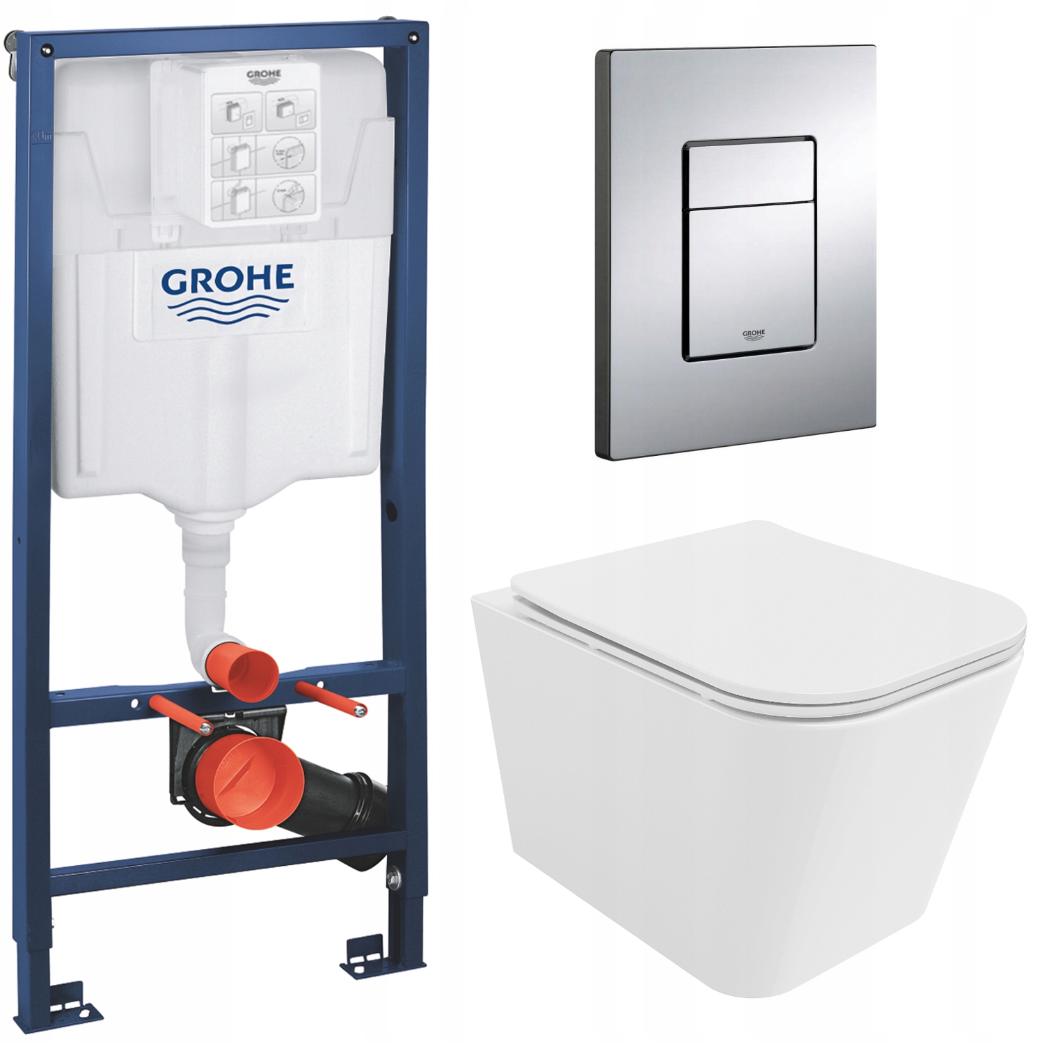 Zestaw podtynkowy wc stelaż Grohe Rapid miska wc Mexen Teo przycisk