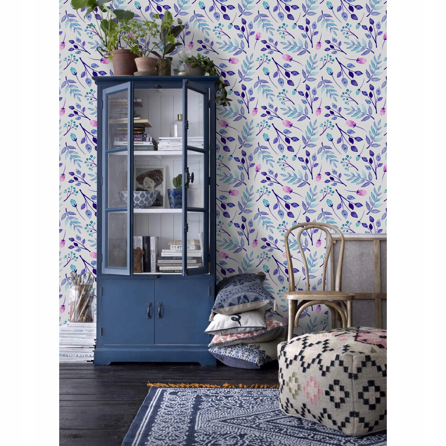 

Fototapeta Niebieskie i różowe liście 250x250 cm