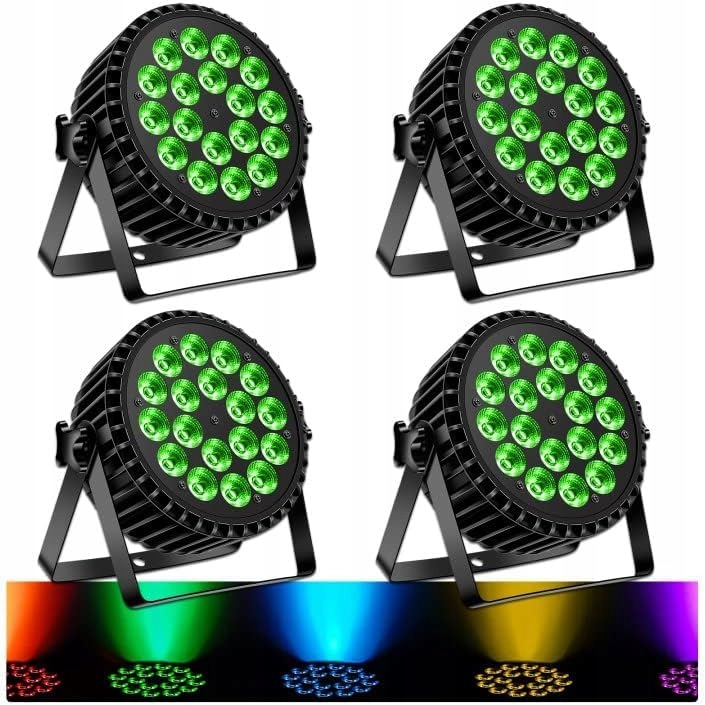 Sada 4 ks Led reflektorů pro scénu a diskotéku Par 200W, 18 Led
