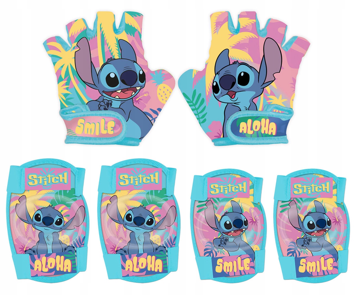 Rękawiczki Ochraniacze Rowerowe Na Kolana I Łokcie Wrotki Hulajnoga Stitch