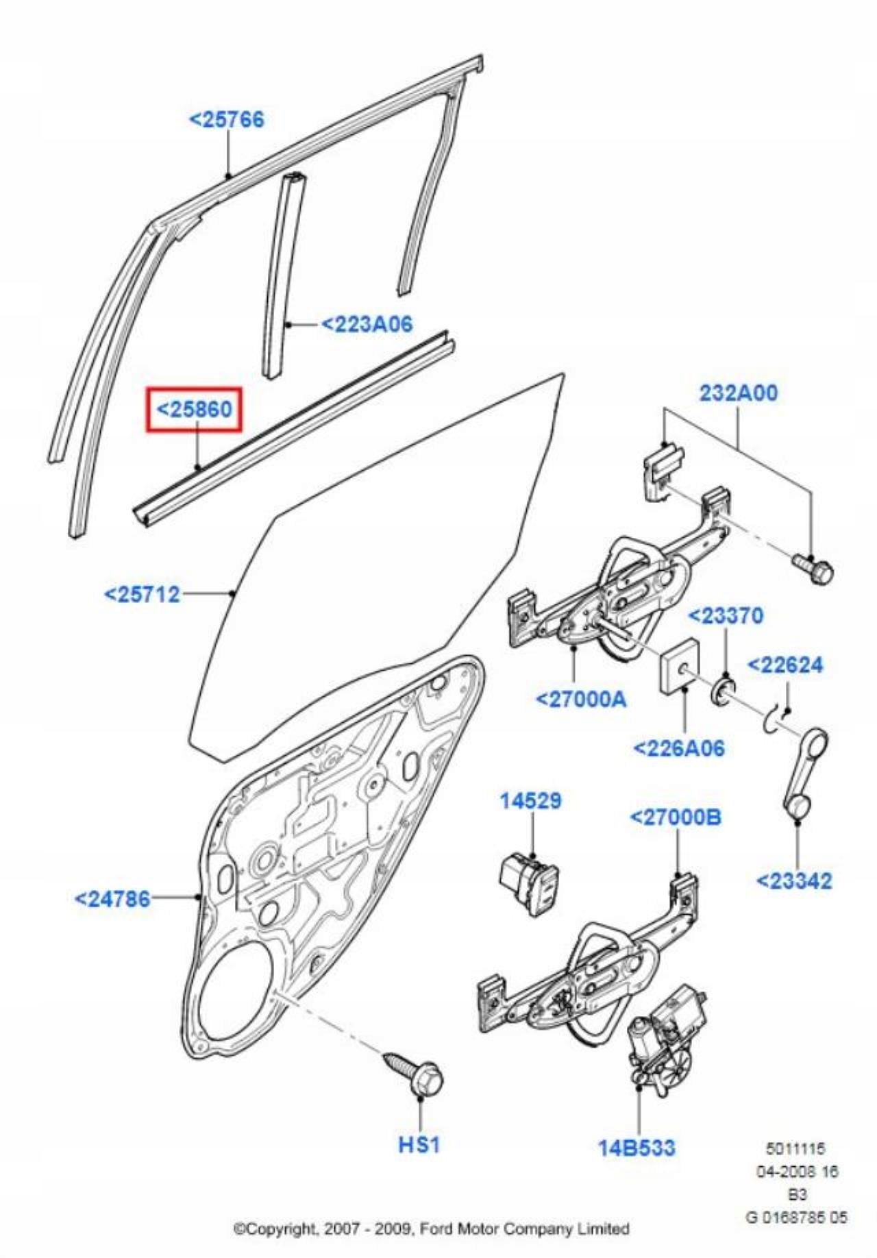 moulding dust right front FORD KUGA C-MAX / 1524443