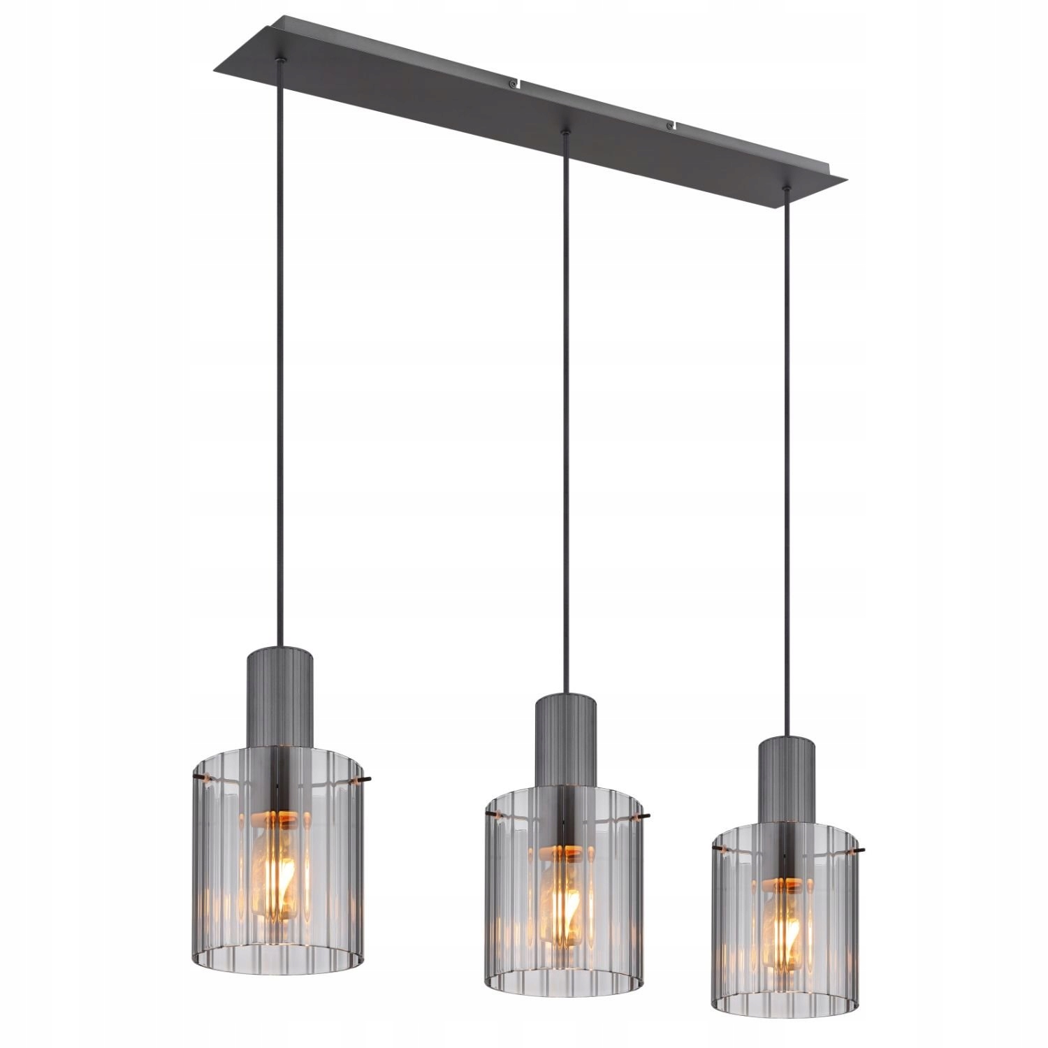 Závesná lampa s ryhovanými tienidlami Tulivar 15904-3H Globo