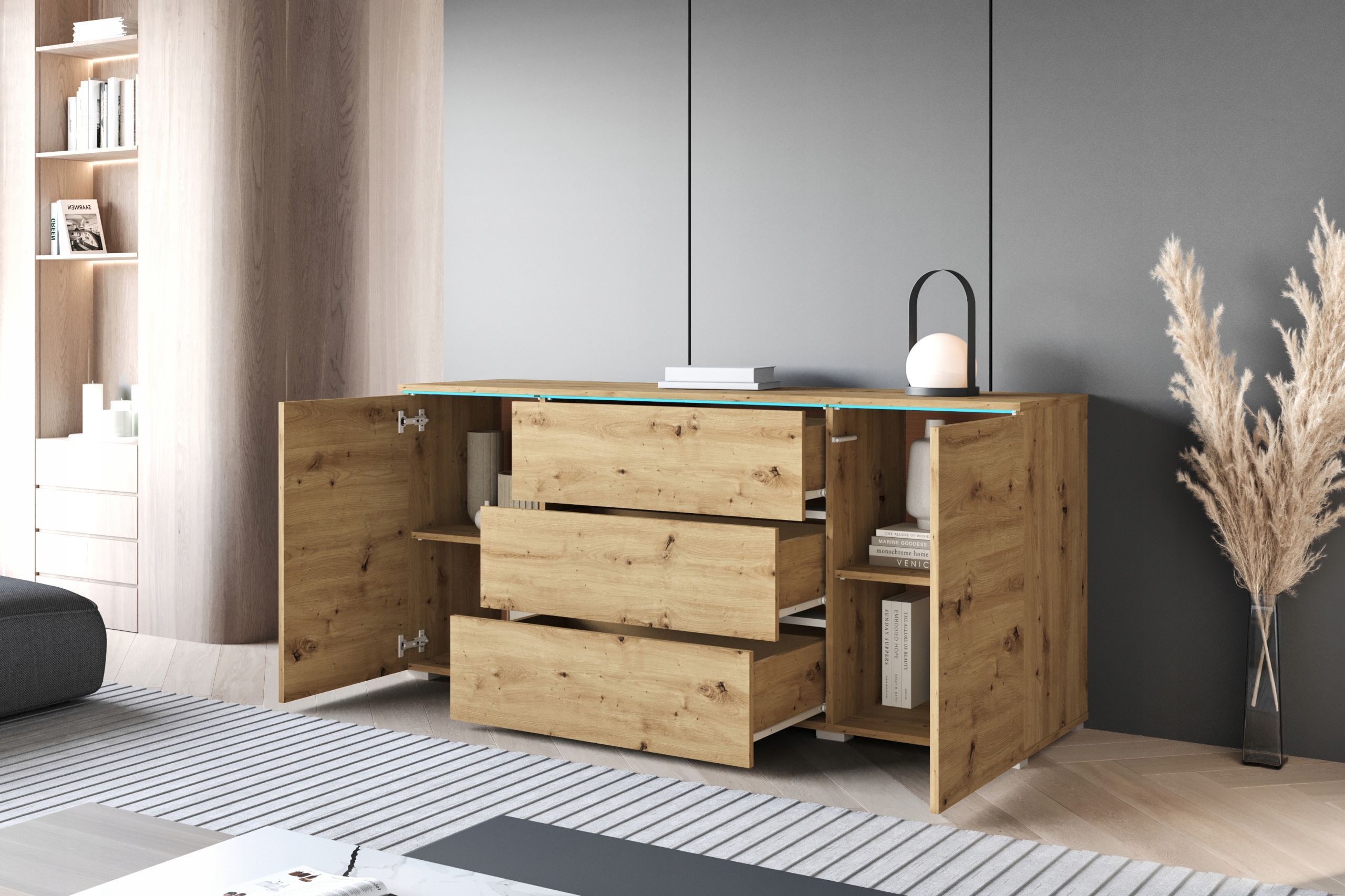 Komoda VERA 150 Dąb Artisan Marka KING-Meble