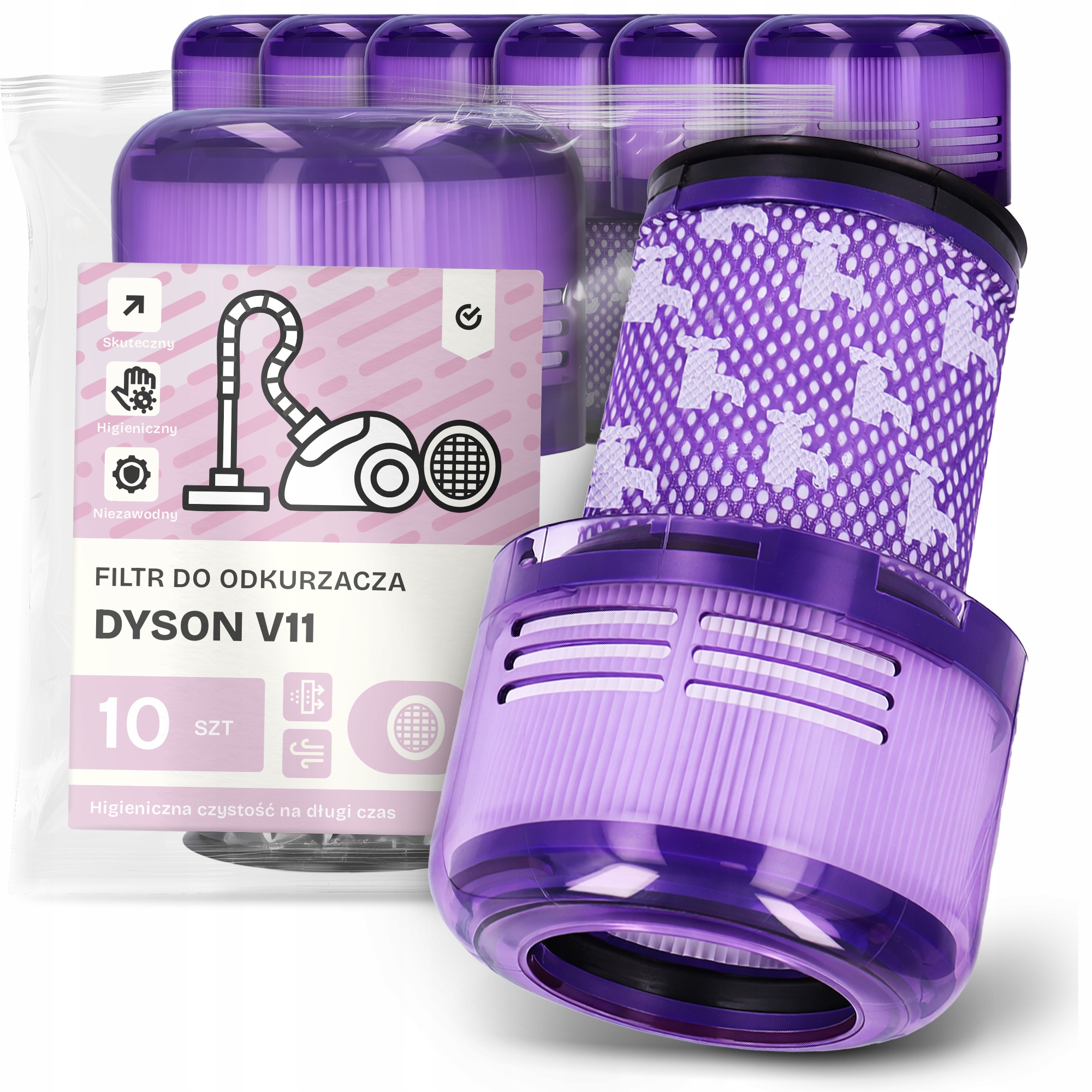 10 x Vzduchový Filtr pro vysavač Dyson V11 Omyvatelný Em-w