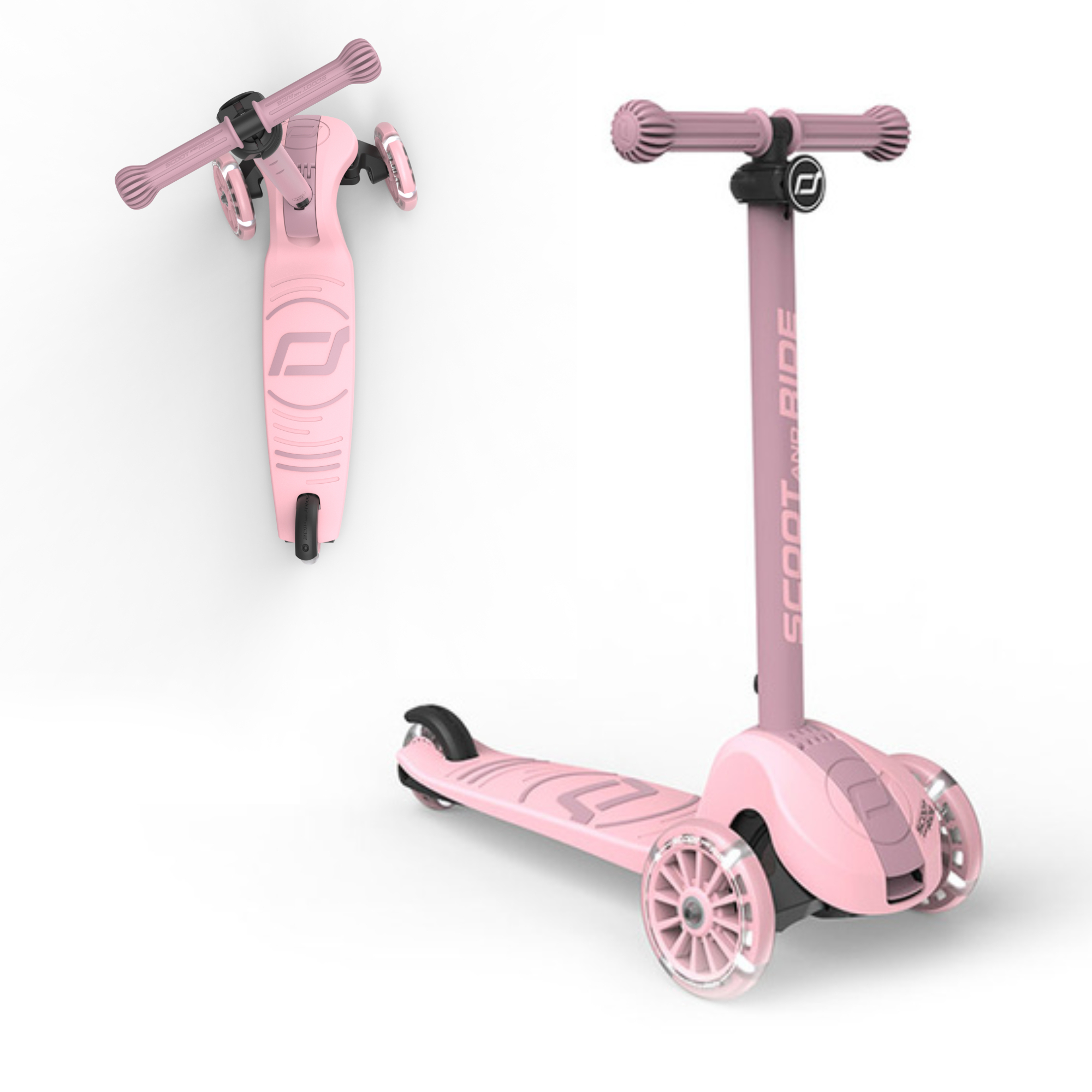 Scoot and Ride Highwaykick 3S Hulajnoga Trójkołowa Led Sterowanie 2w1 Rose