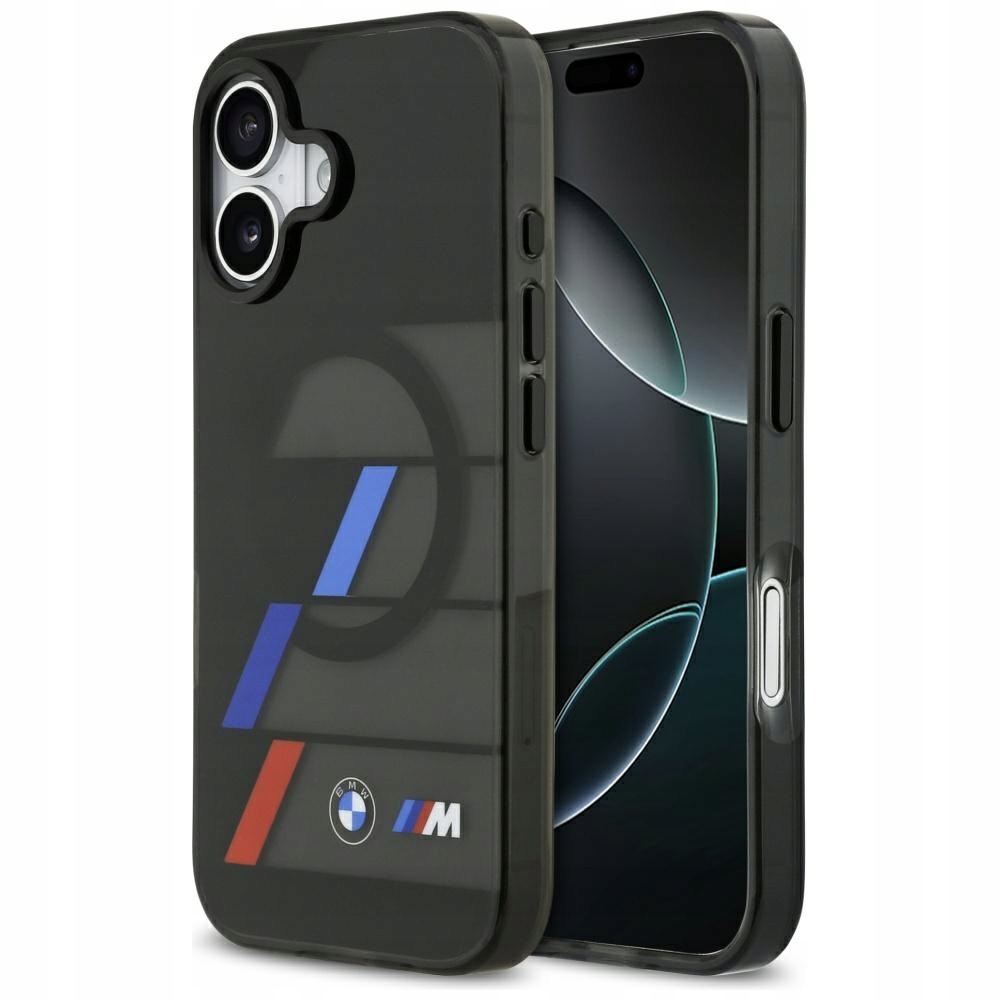 Pouzdro Bmw M IML Metal Buttons Tricolor Lines MagSafe pro iPhone 17, černé