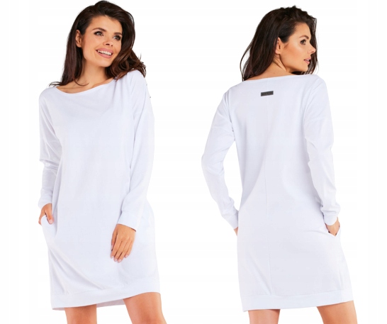 Volná tepláková šaty bavlněná sukně L/XL