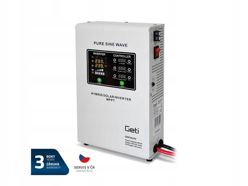 Zdroj záložný Geti GEP501PV sinus 500W nástenný (800VA)