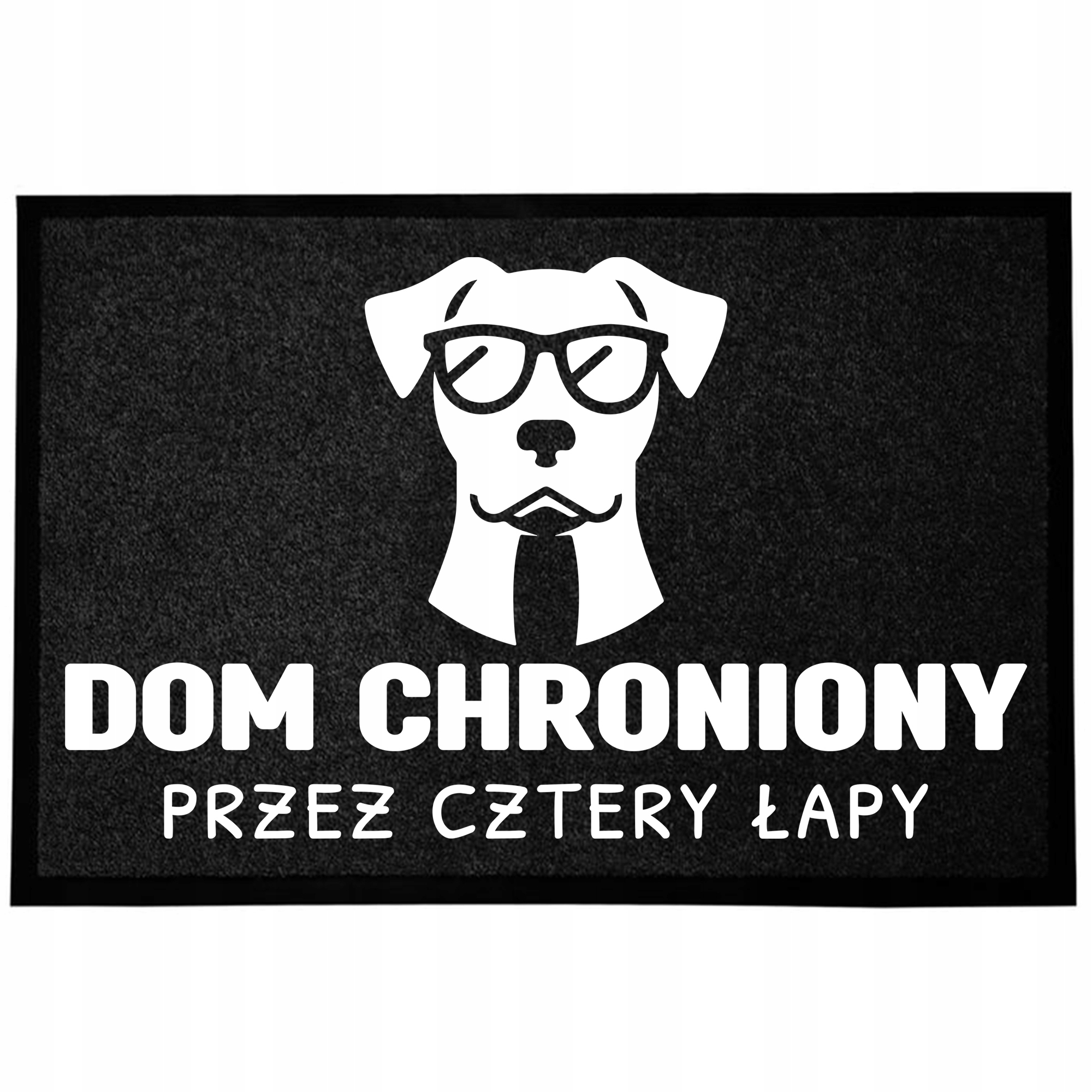 Wycieraczka Wejściowa 40X60CM Czarna Do Domu Humor Zabawna Cztery Łapy Pies